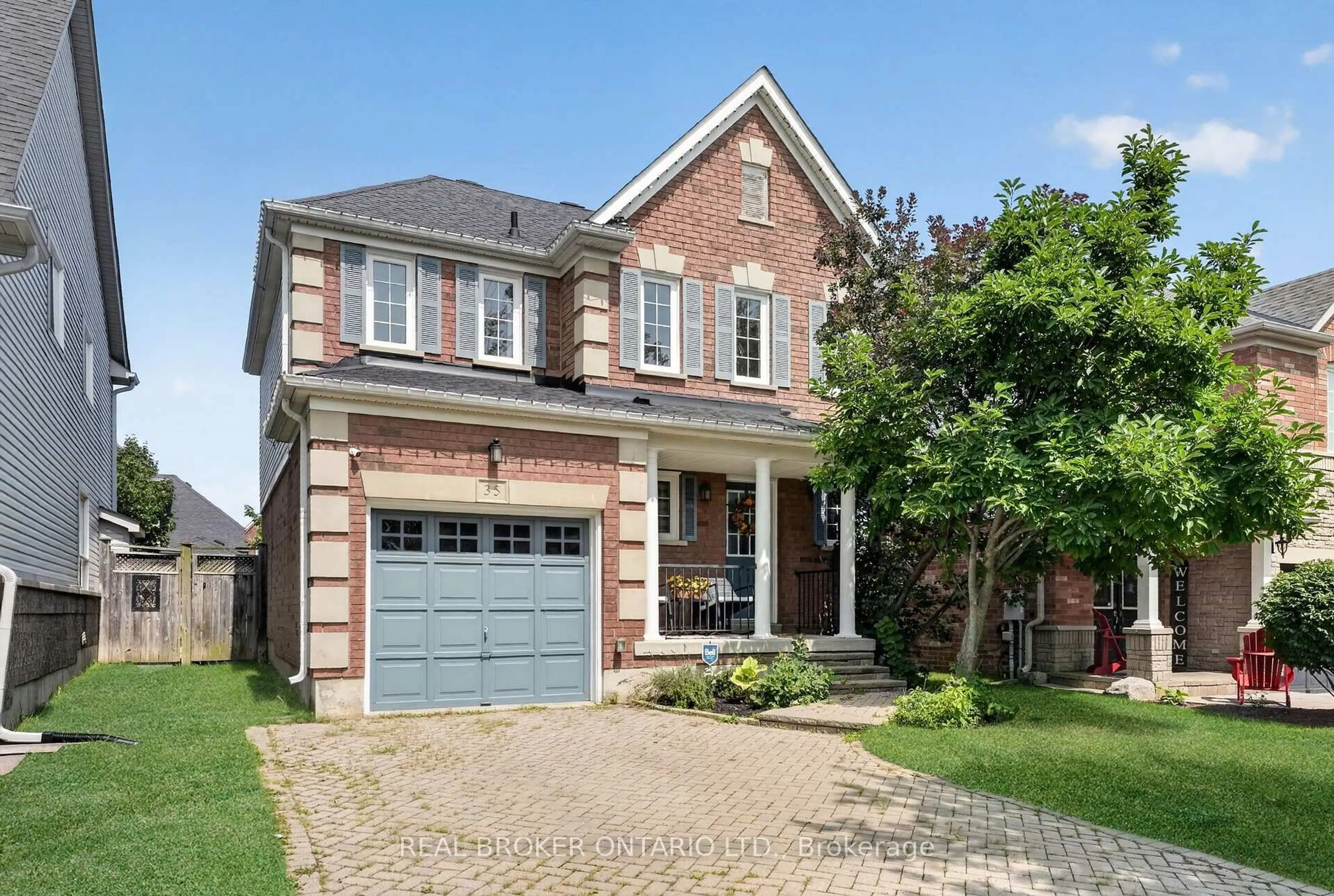 Home with brick exterior material, street for 35 Belmont Blvd, Halton Hills Ontario L7G 6B9