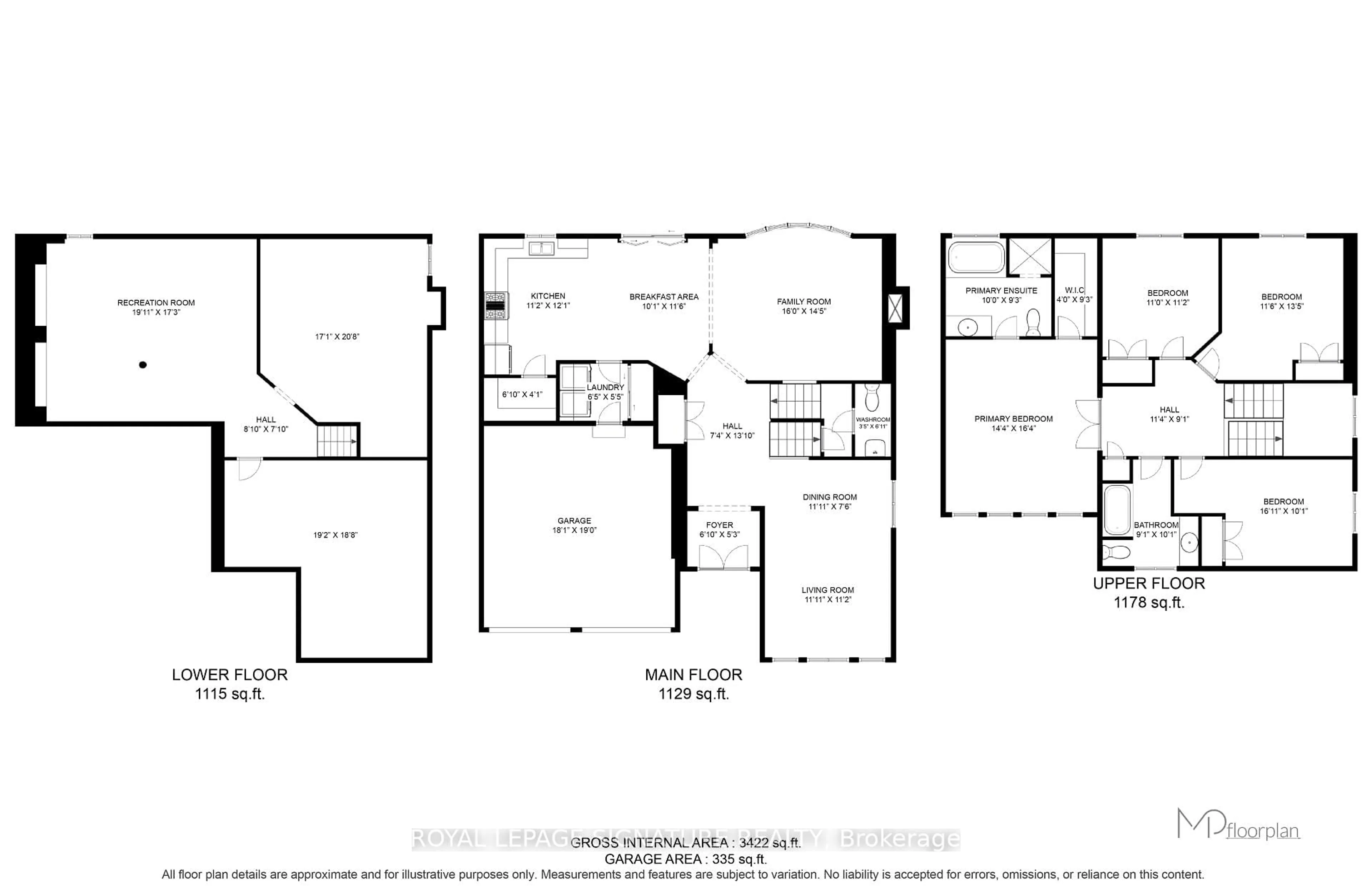 Floor plan for 2215 Lapsley Cres, Oakville Ontario L6M 4V2