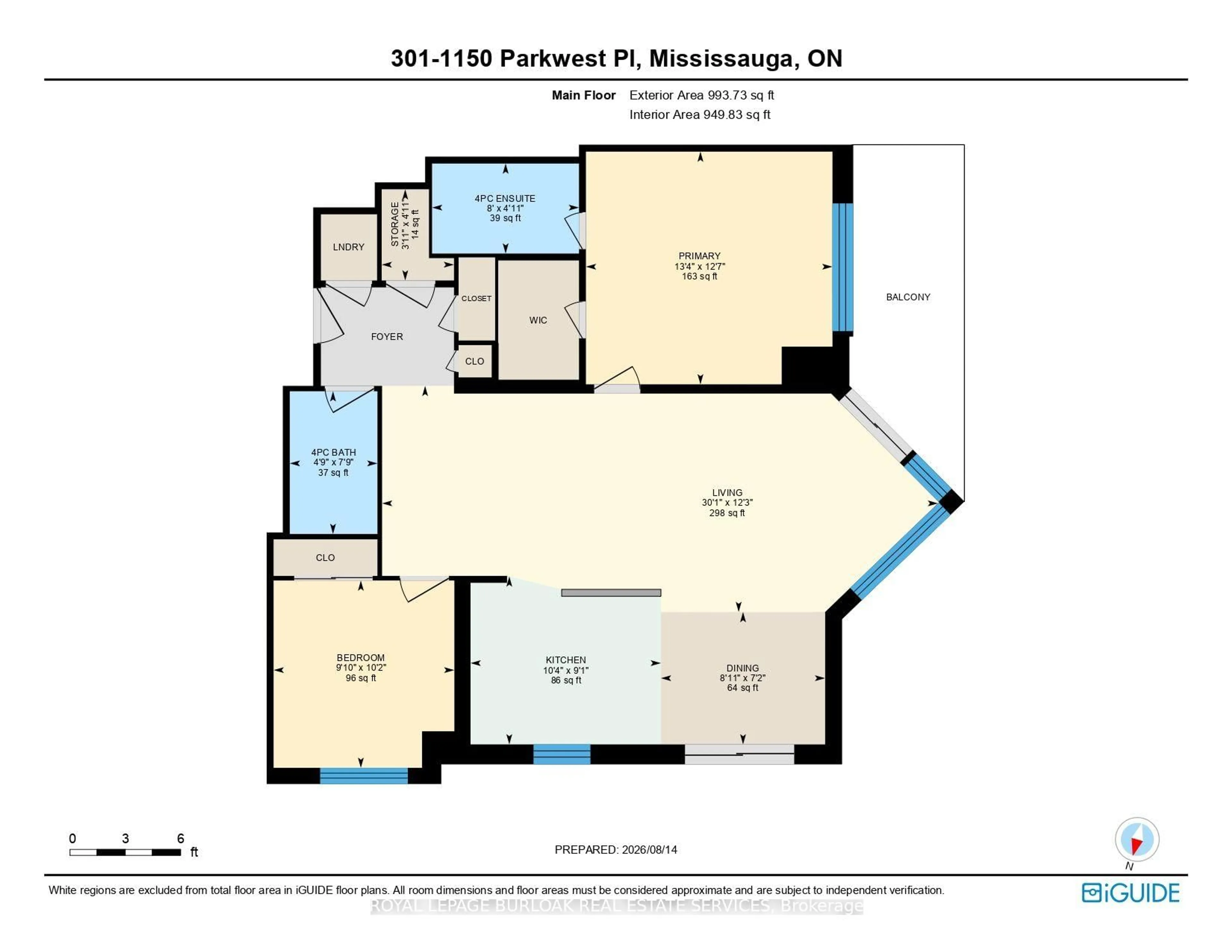 Floor plan for 1150 Parkwest Pl #301, Mississauga Ontario L5E 3K4