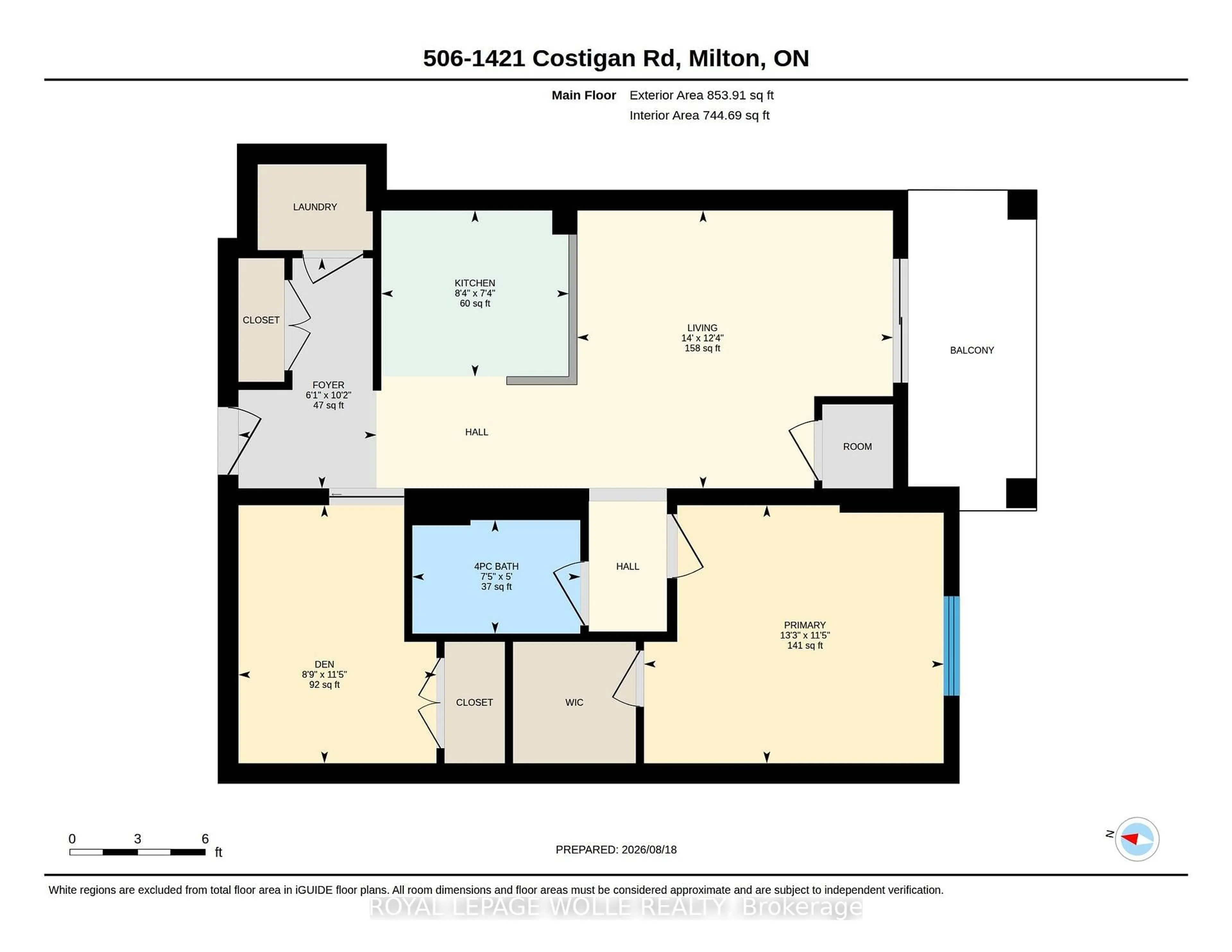 Floor plan for 1421 Costigan Rd #506, Milton Ontario L9T 2N4
