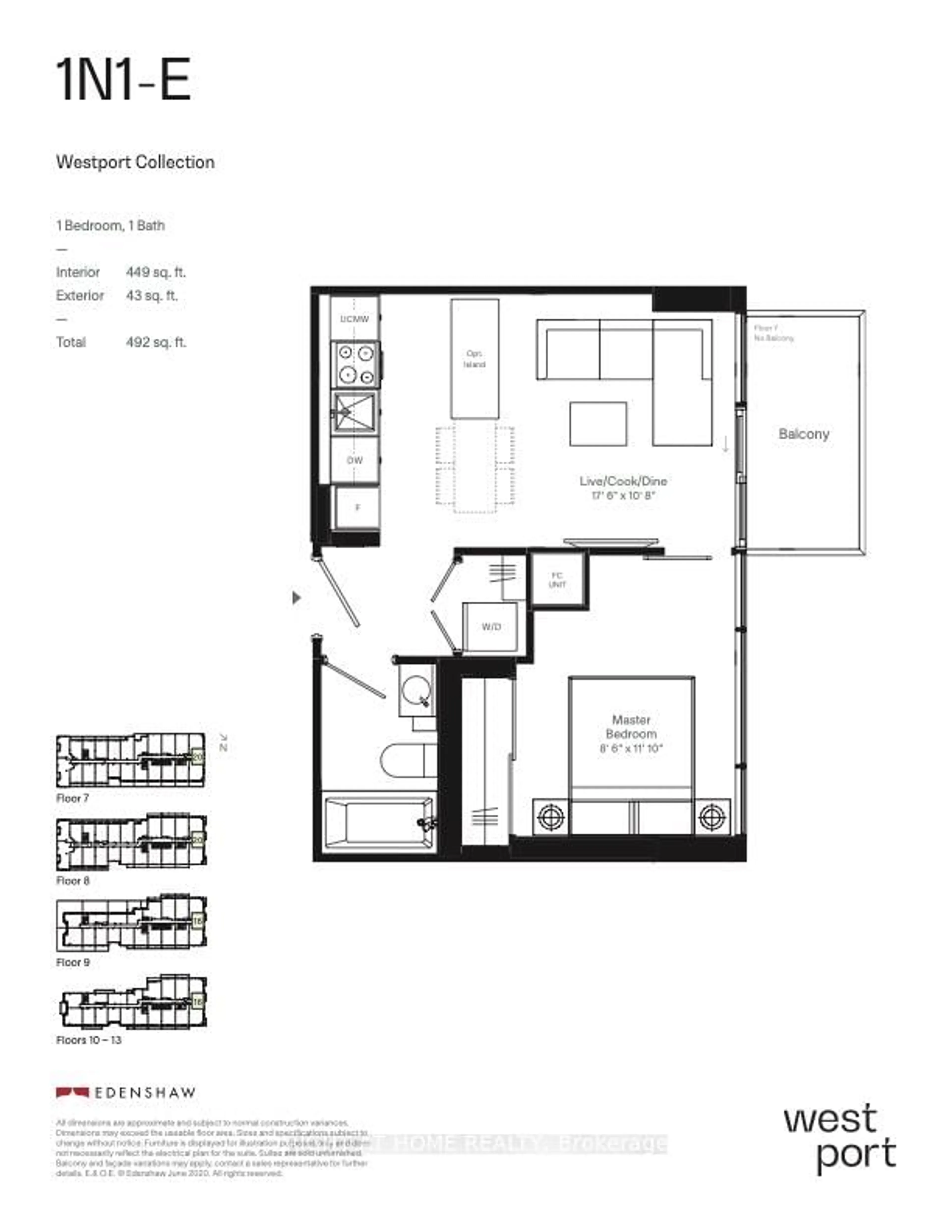 Floor plan for 28 Ann St #1016, Mississauga Ontario L5G 0E1