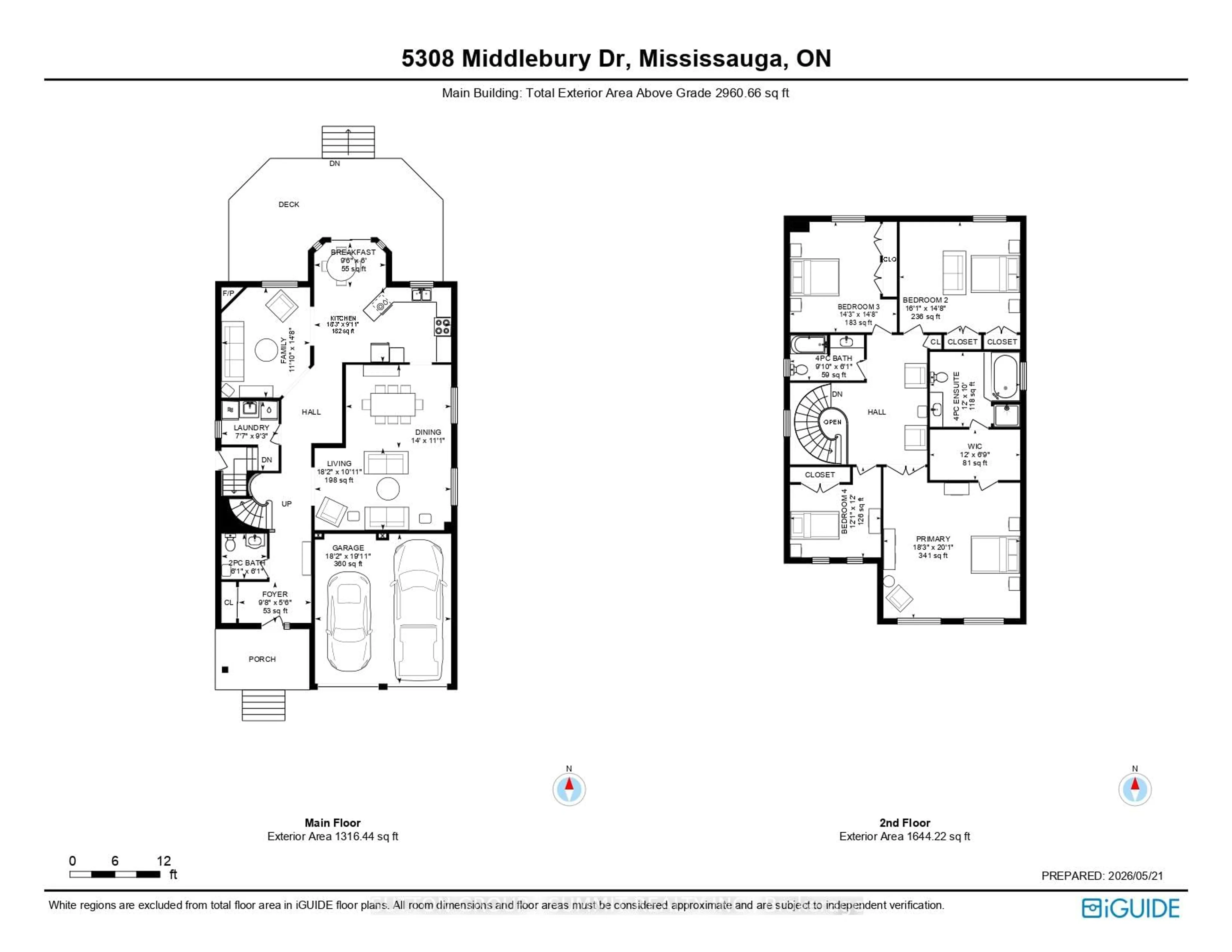 Floor plan for 5308 MIDDLEBURY Dr, Mississauga Ontario L5M 5E5