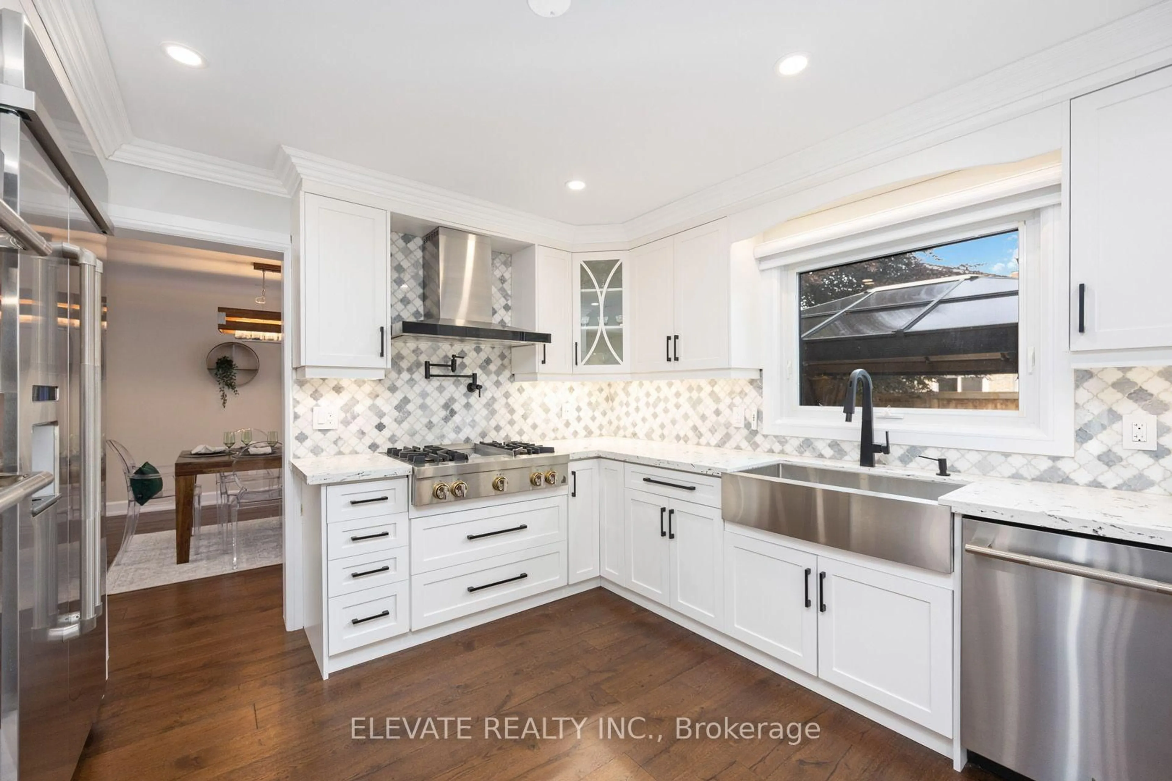 Contemporary kitchen, ceramic/tile floor for 2059 Shawanaga Tr, Mississauga Ontario L5H 3Z3