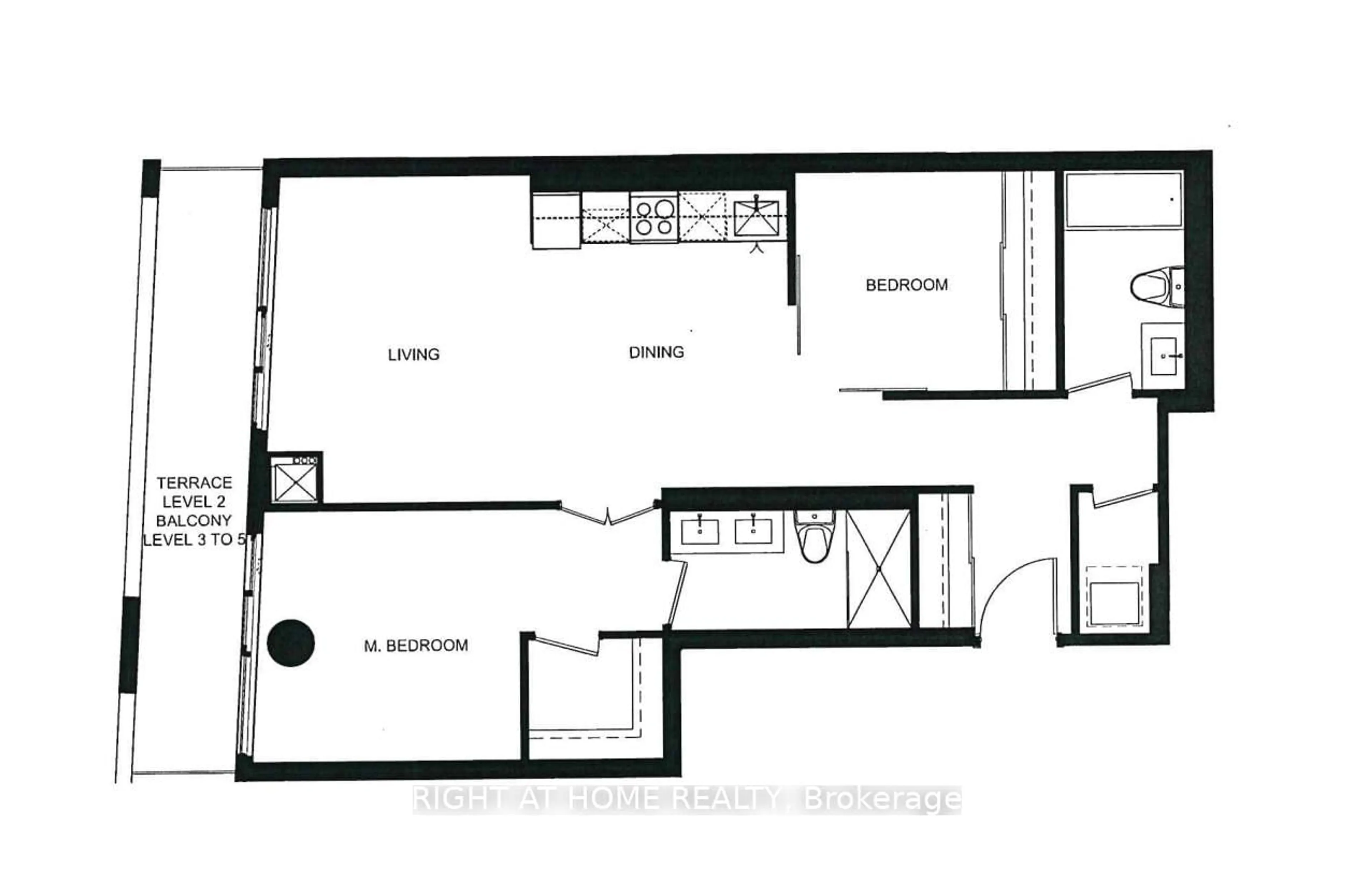 Floor plan for 4208 Dundas St #414, Toronto Ontario M8X 1Y6