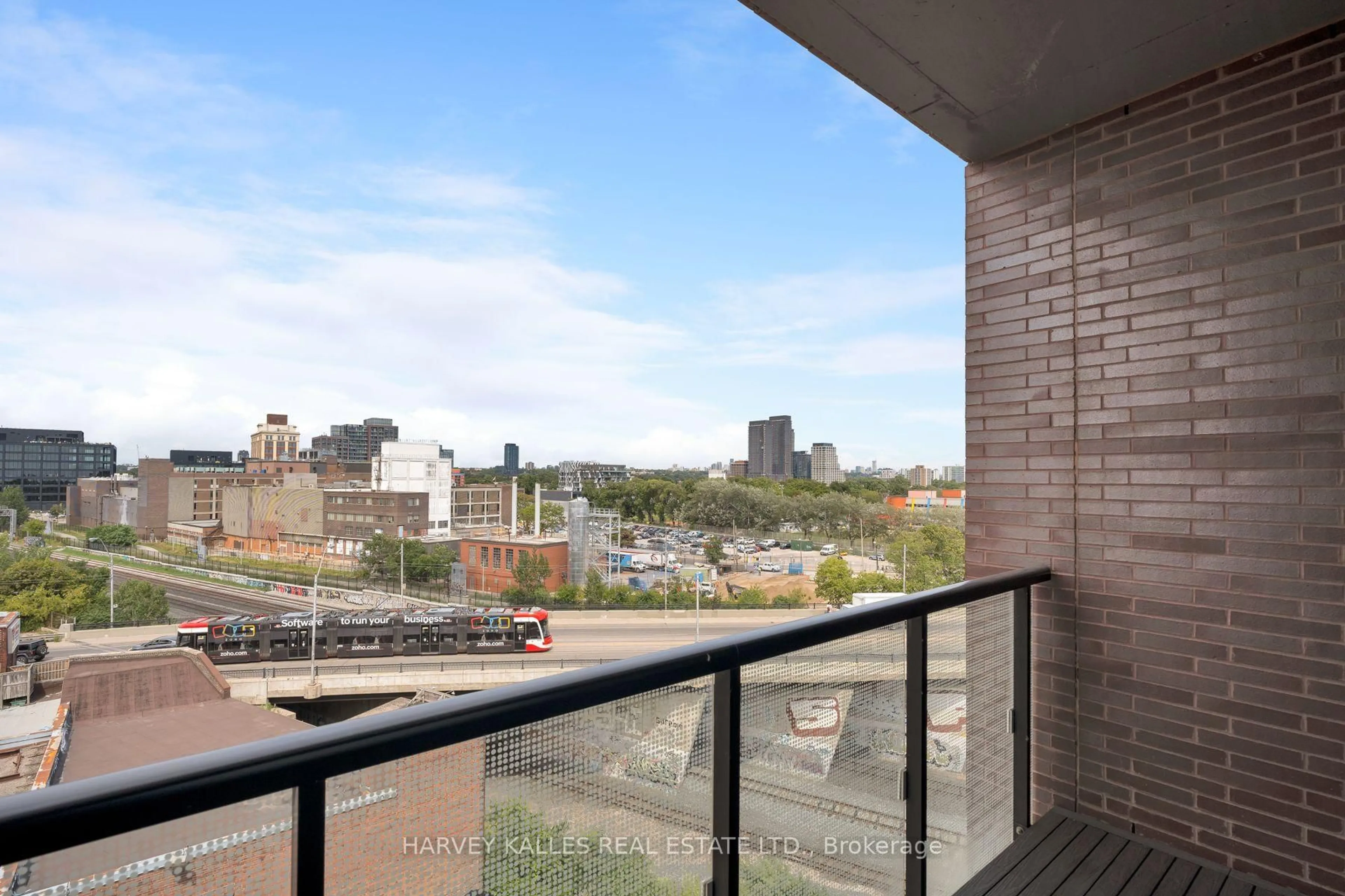 Balcony in the apartment, city buildings view from balcony for 383 Sorauren Ave #809, Toronto Ontario M6R 0A4
