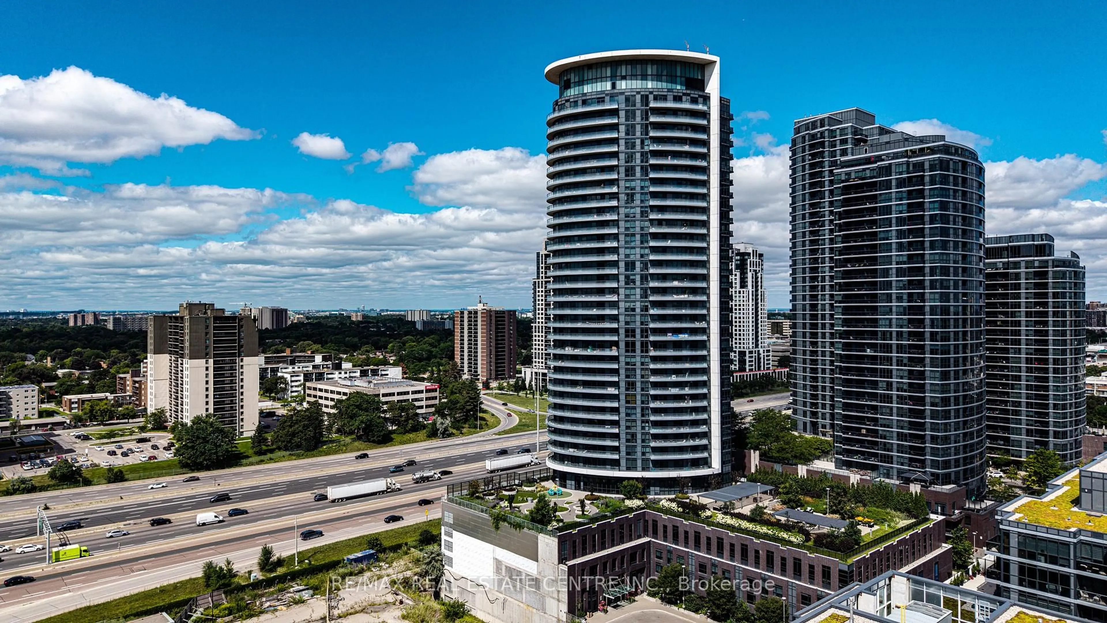 A pic from outside/outdoor area/front of a property/back of a property/a pic from drone, city buildings view from balcony for 30 Gibbs Rd #2608, Toronto Ontario M9B 0E4