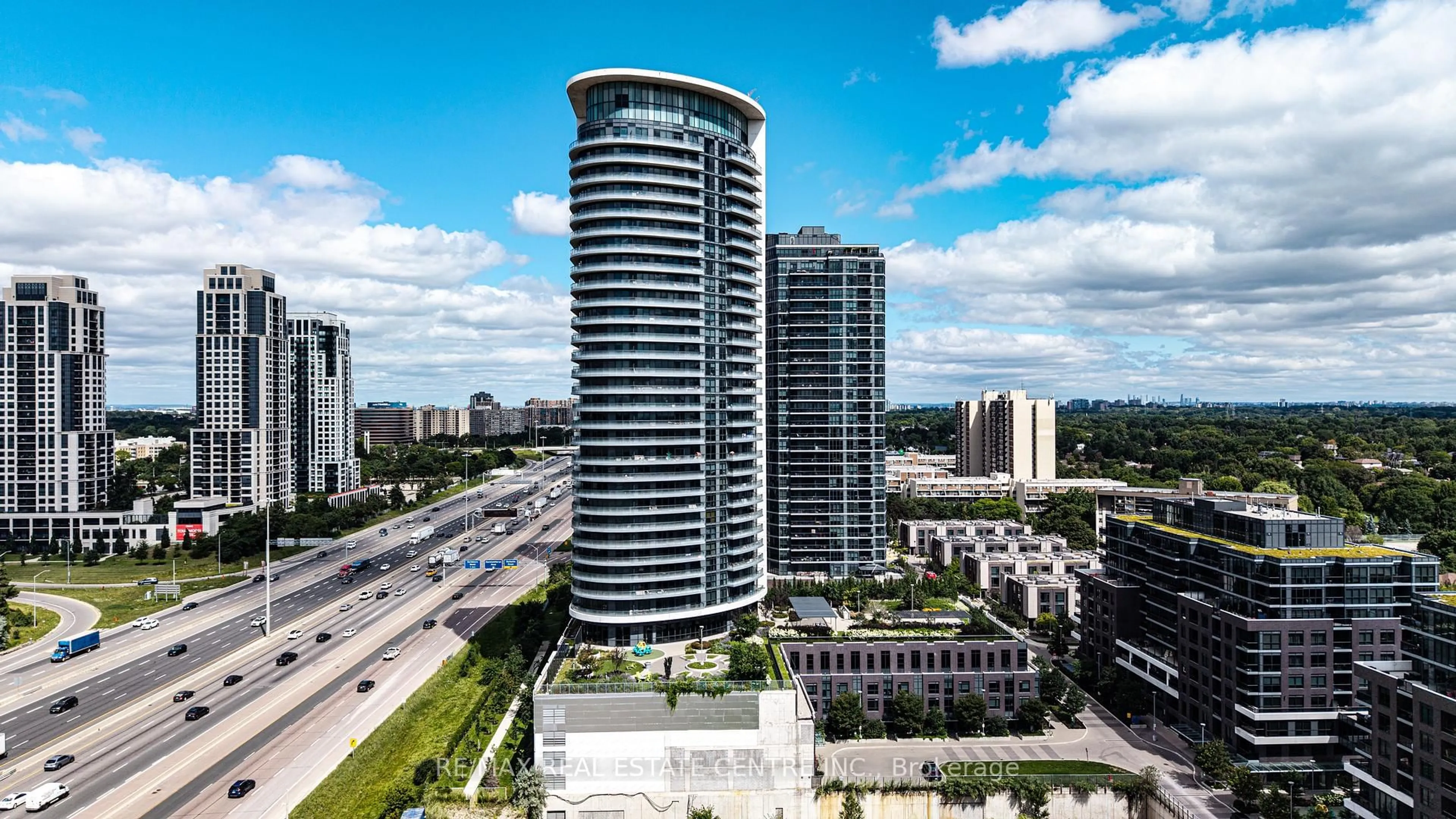 A pic from outside/outdoor area/front of a property/back of a property/a pic from drone, city buildings view from balcony for 30 Gibbs Rd #2608, Toronto Ontario M9B 0E4