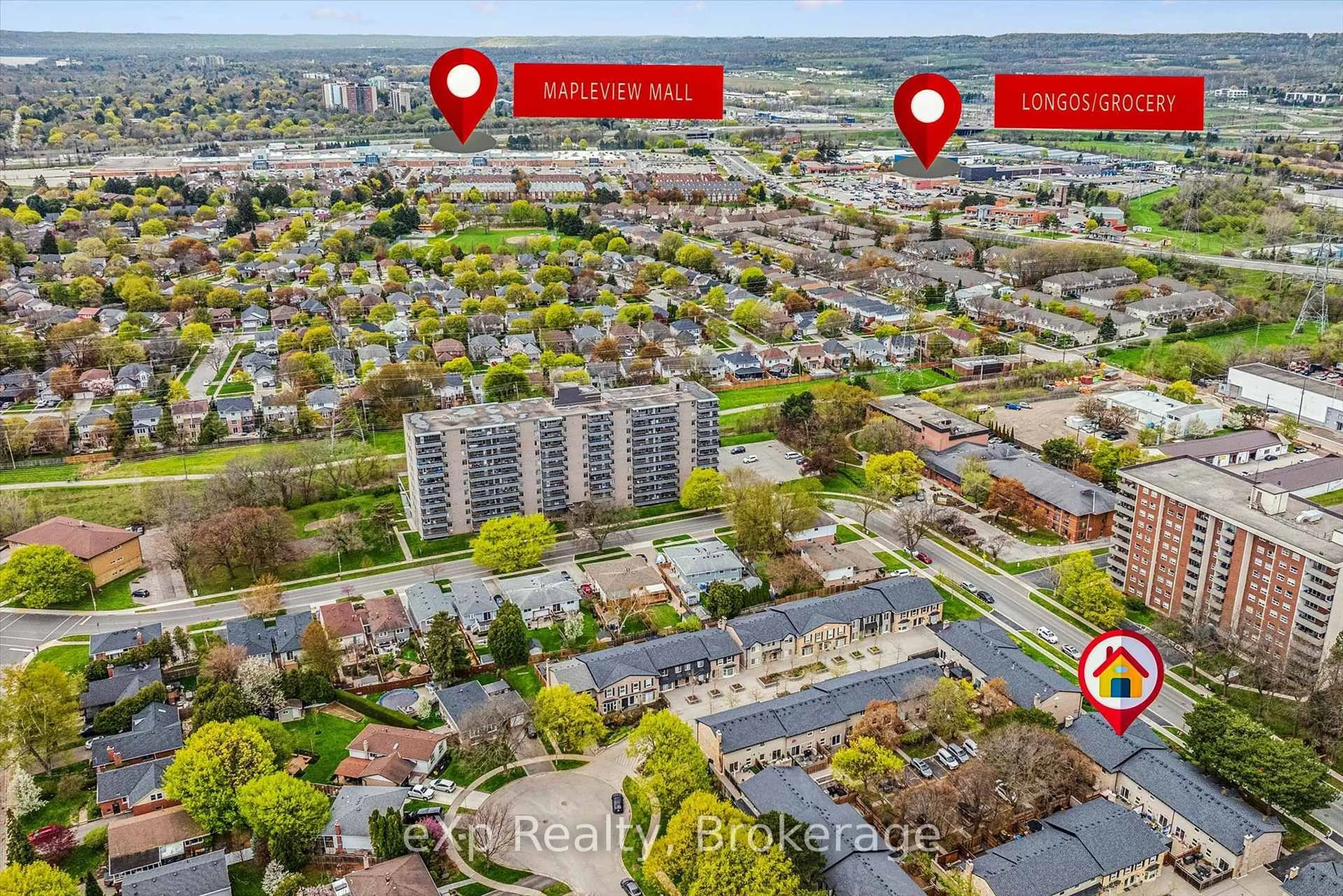 A pic from outside/outdoor area/front of a property/back of a property/a pic from drone, city buildings view from balcony for 1418 Ghent Ave, Burlington Ontario L7S 1W8