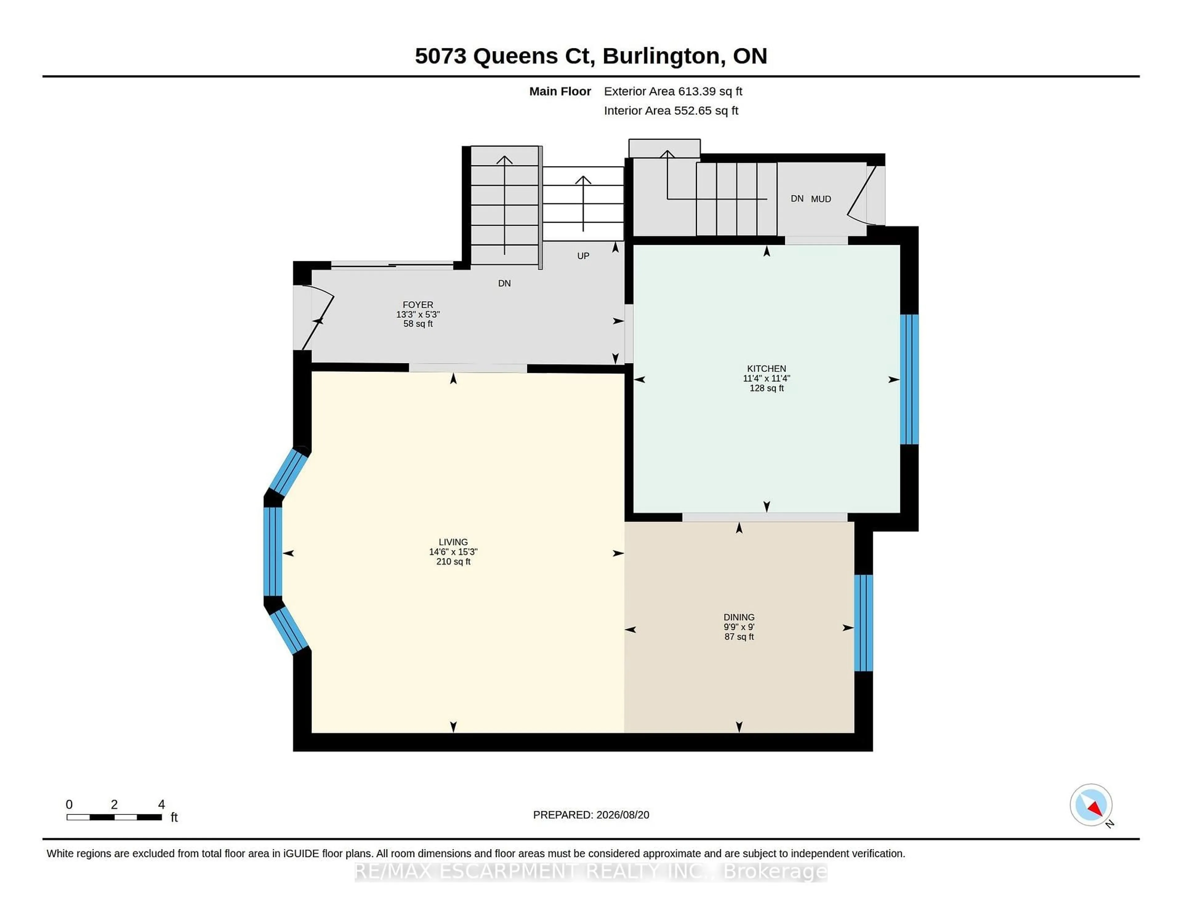 Floor plan for 5073 Queen's Crt, Burlington Ontario L7L 3Z1