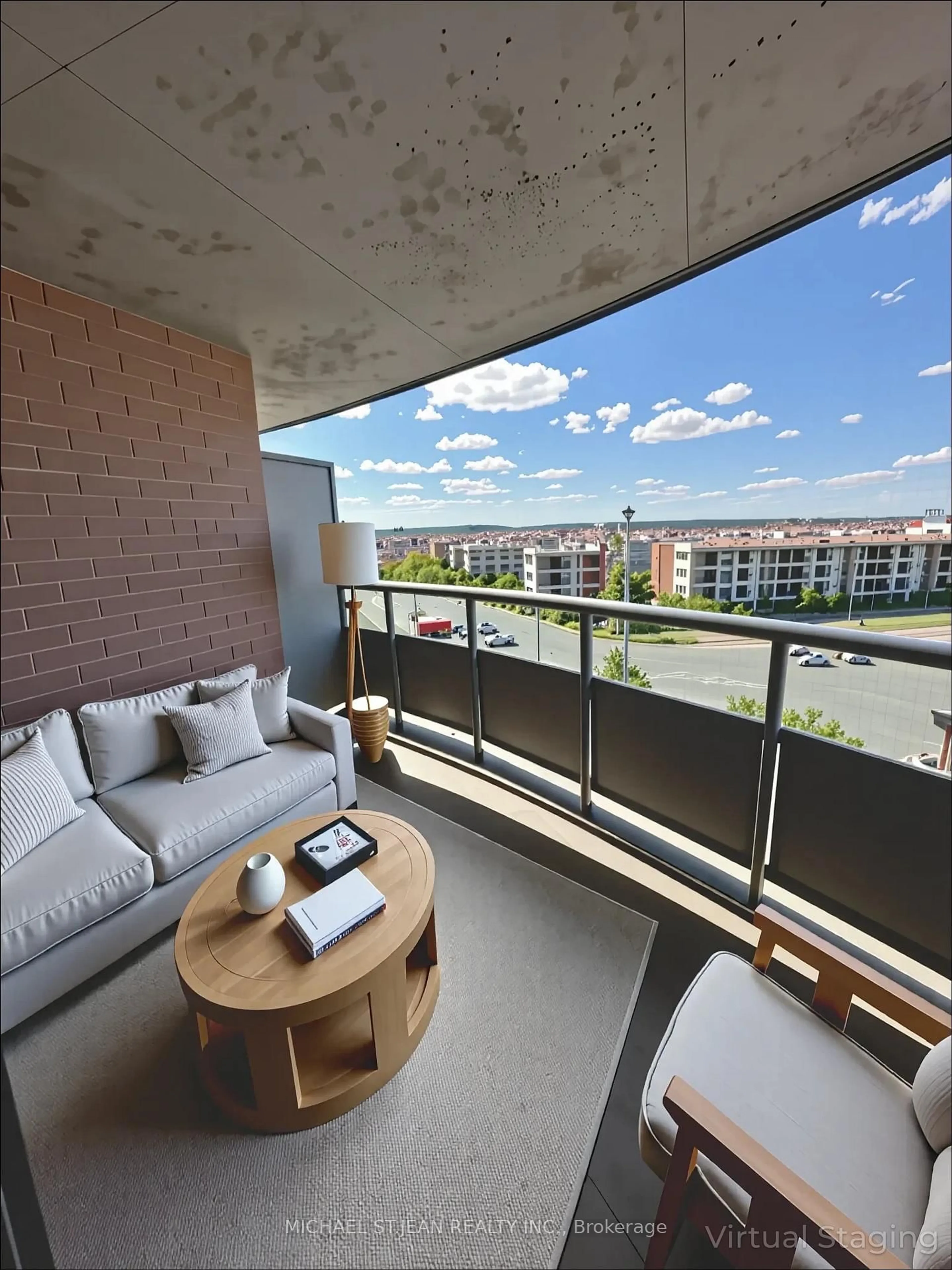 Balcony in the apartment, city buildings view from balcony for 4640 Kimbermount Ave #707, Mississauga Ontario L5M 5W6