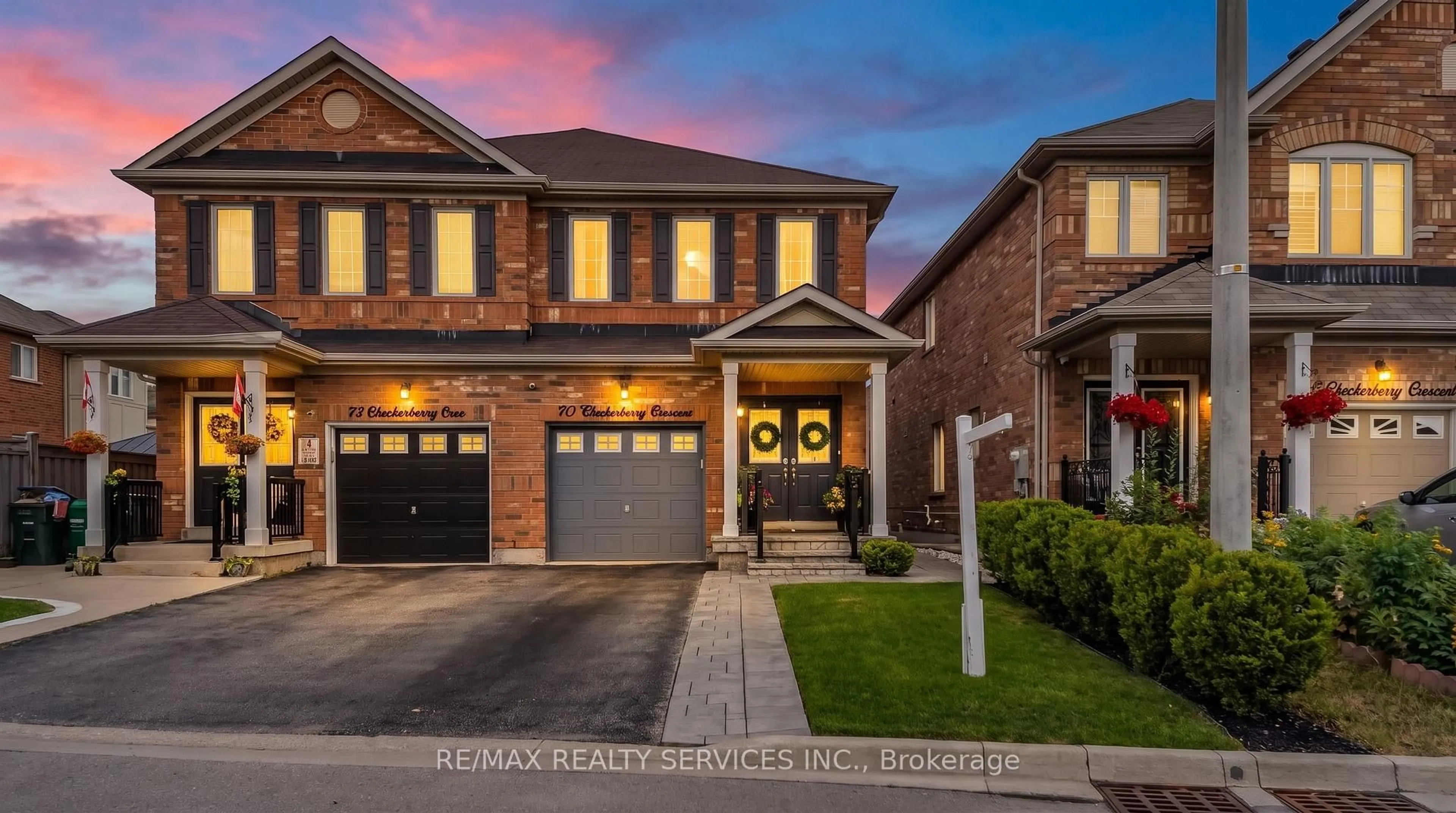 Home with brick exterior material, street for 70 Checkerberry Cres, Brampton Ontario L6R 3P8