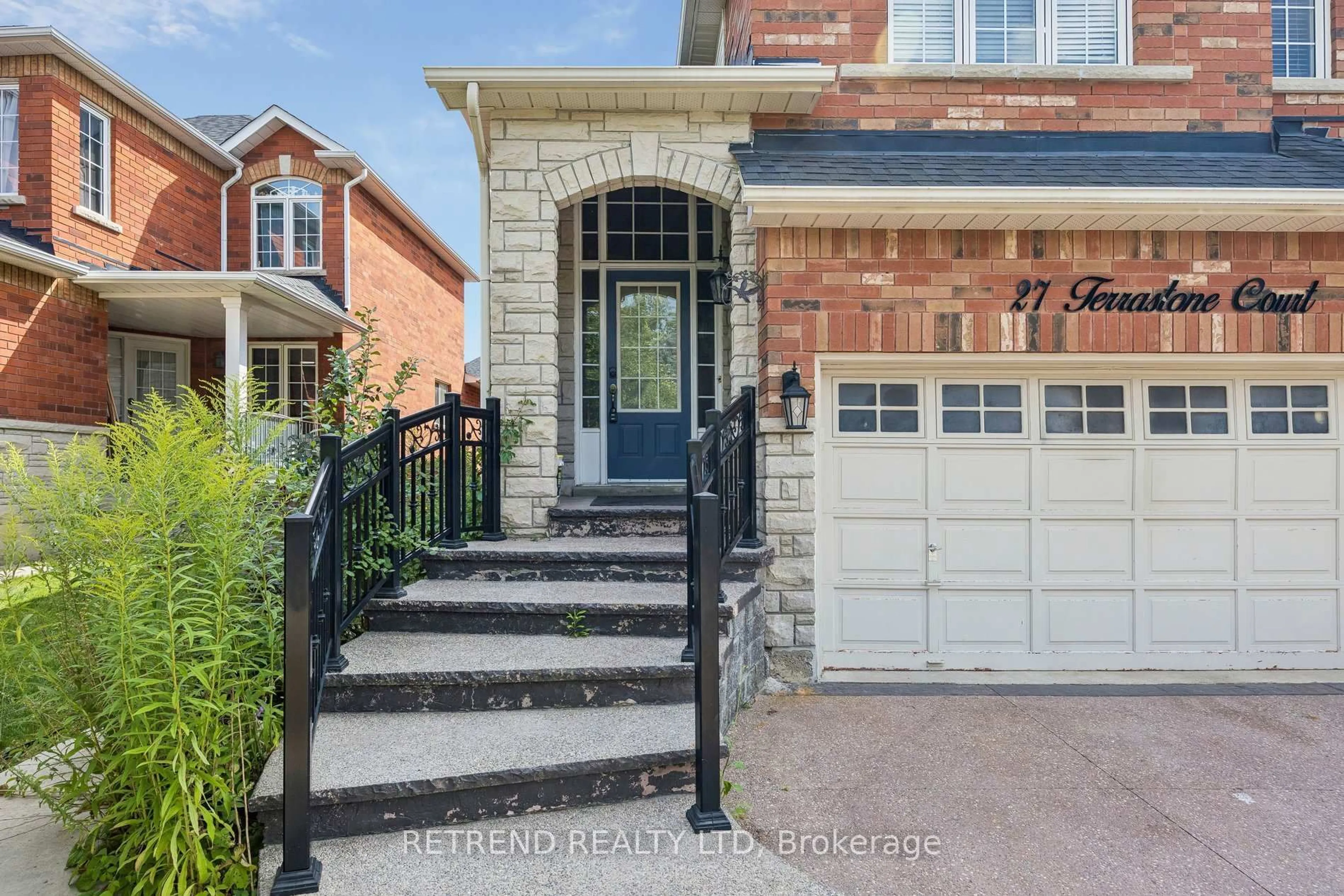 Home with brick exterior material, street for 27 Terrastone Crt, Caledon Ontario L7E 2G7