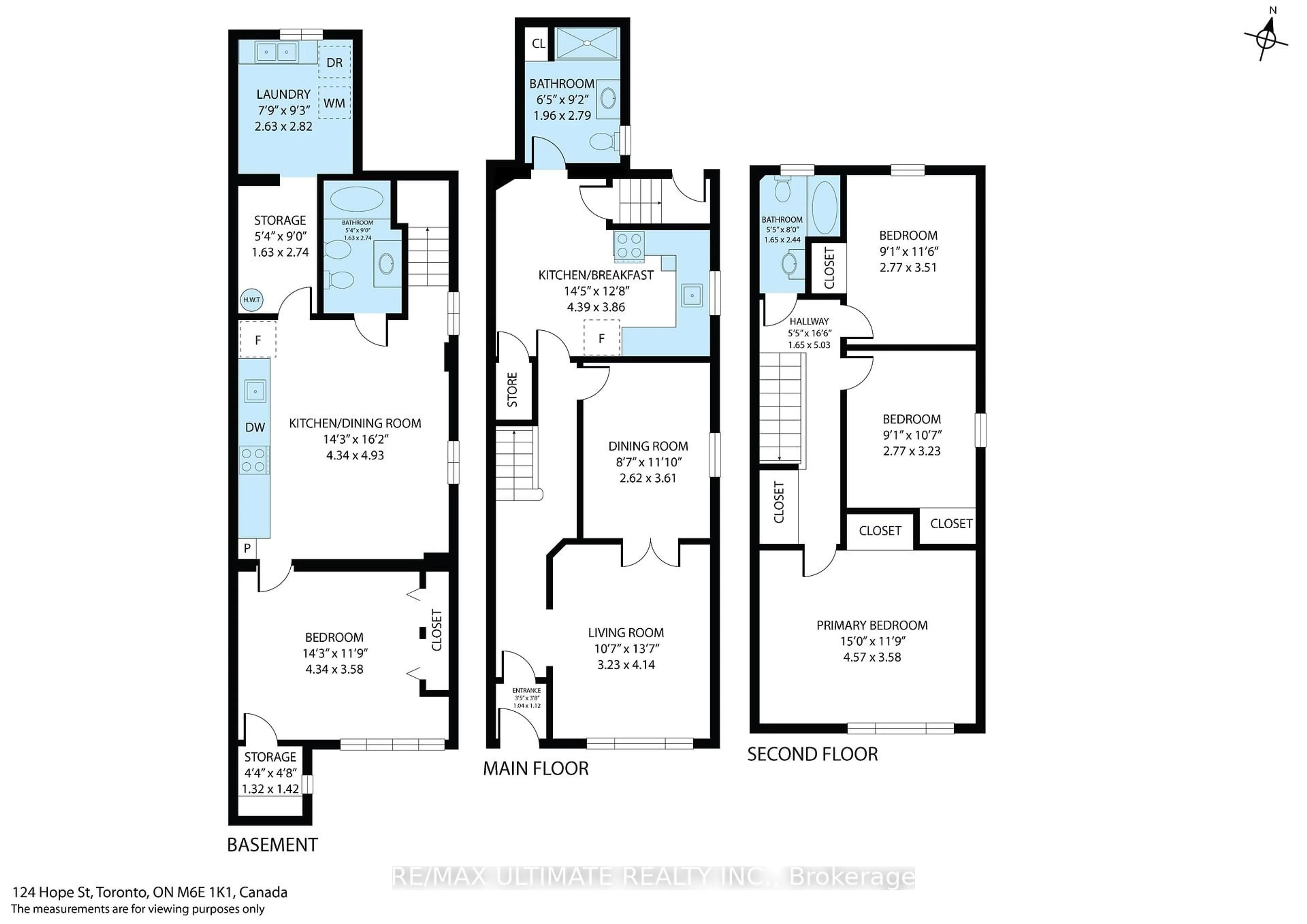 Floor plan for 124 Hope St, Toronto Ontario M6E 1K1