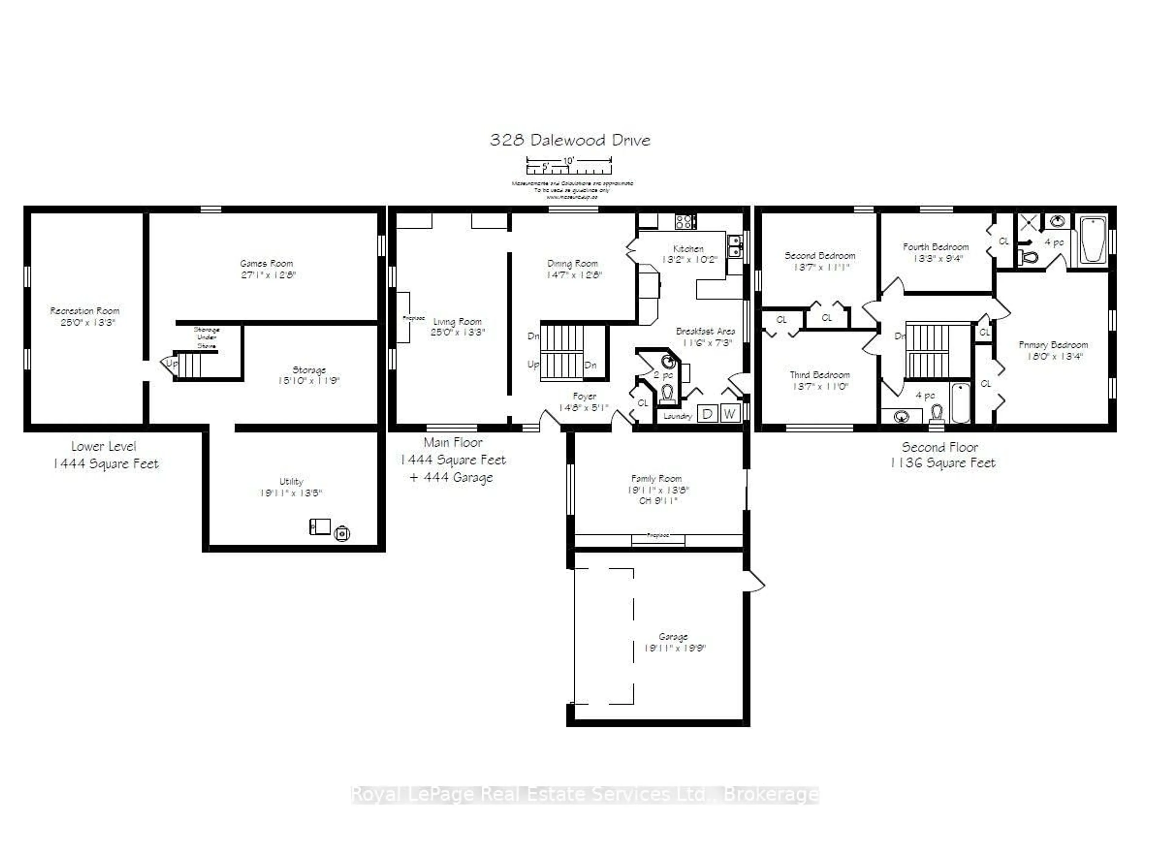 Floor plan for 328 Dalewood Dr, Oakville Ontario L6J 4P5