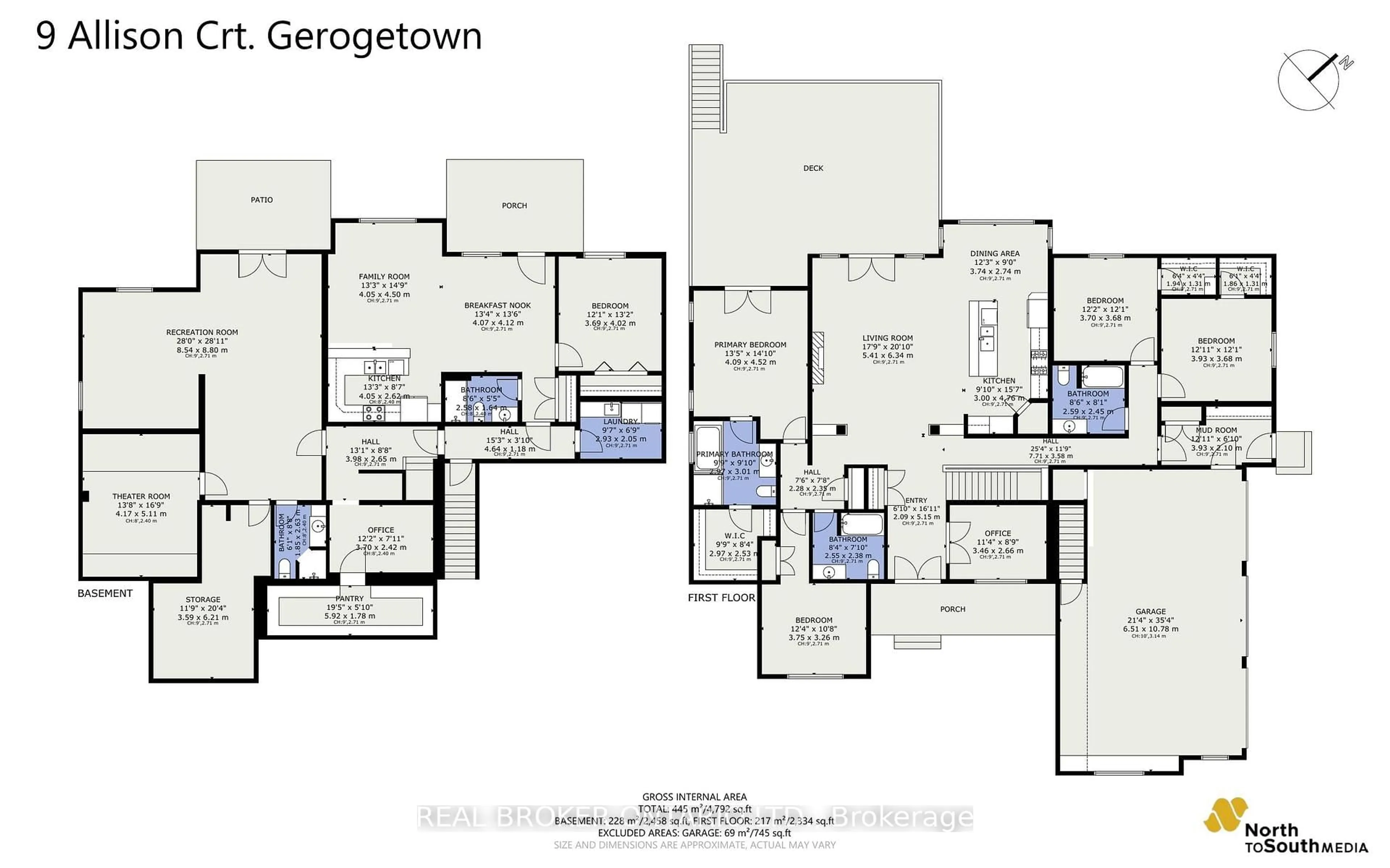 Floor plan for 9 Allison Crt, Halton Hills Ontario L7G 4S4