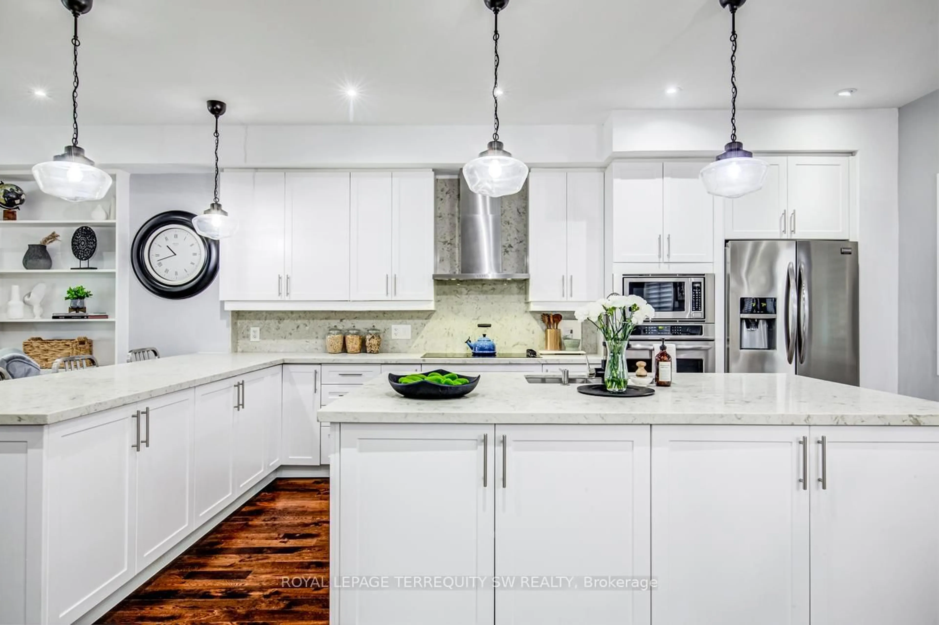 Contemporary kitchen, ceramic/tile floor for 888 Fourth St, Mississauga Ontario L5E 1J6
