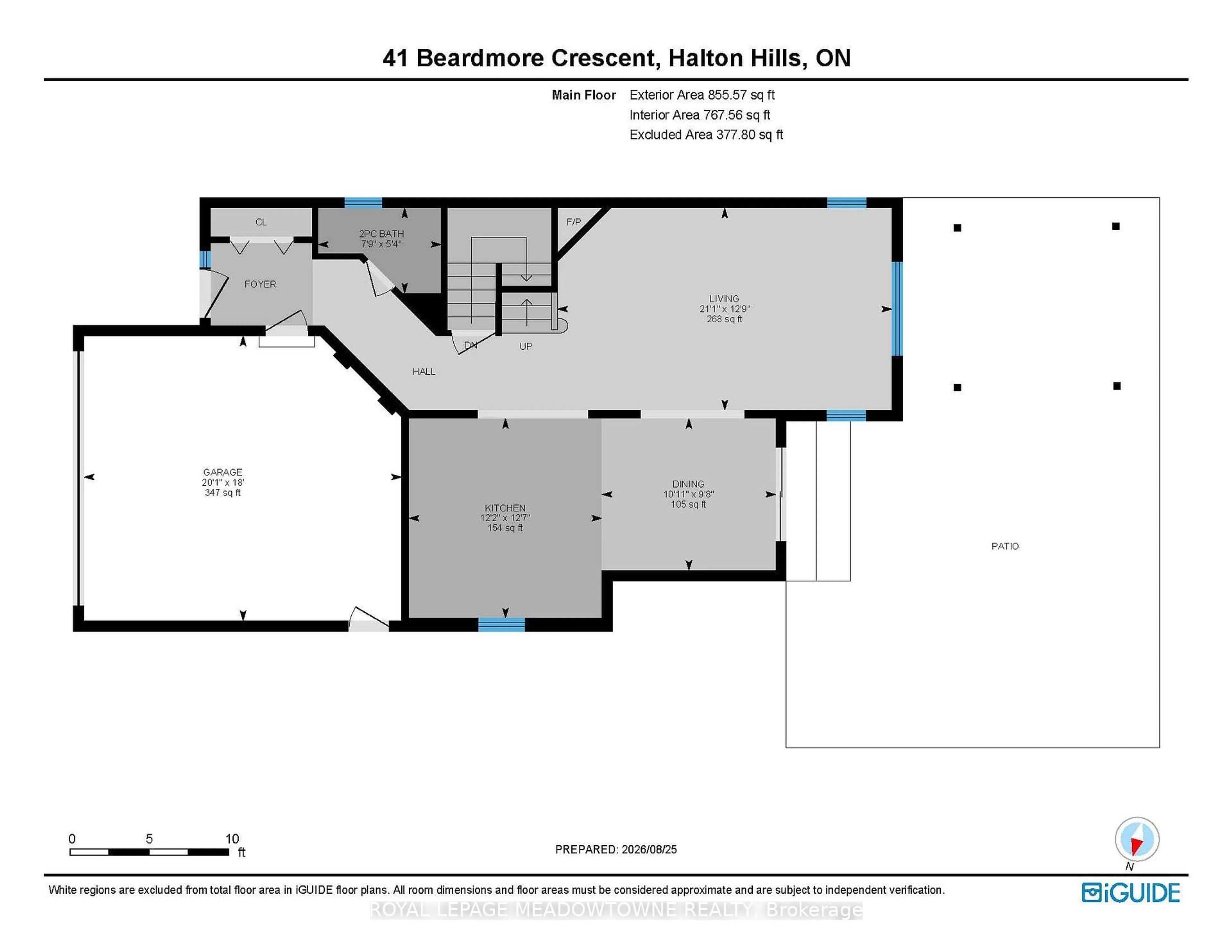 Floor plan for 41 Beardmore Cres, Halton Hills Ontario L7J 2Z1