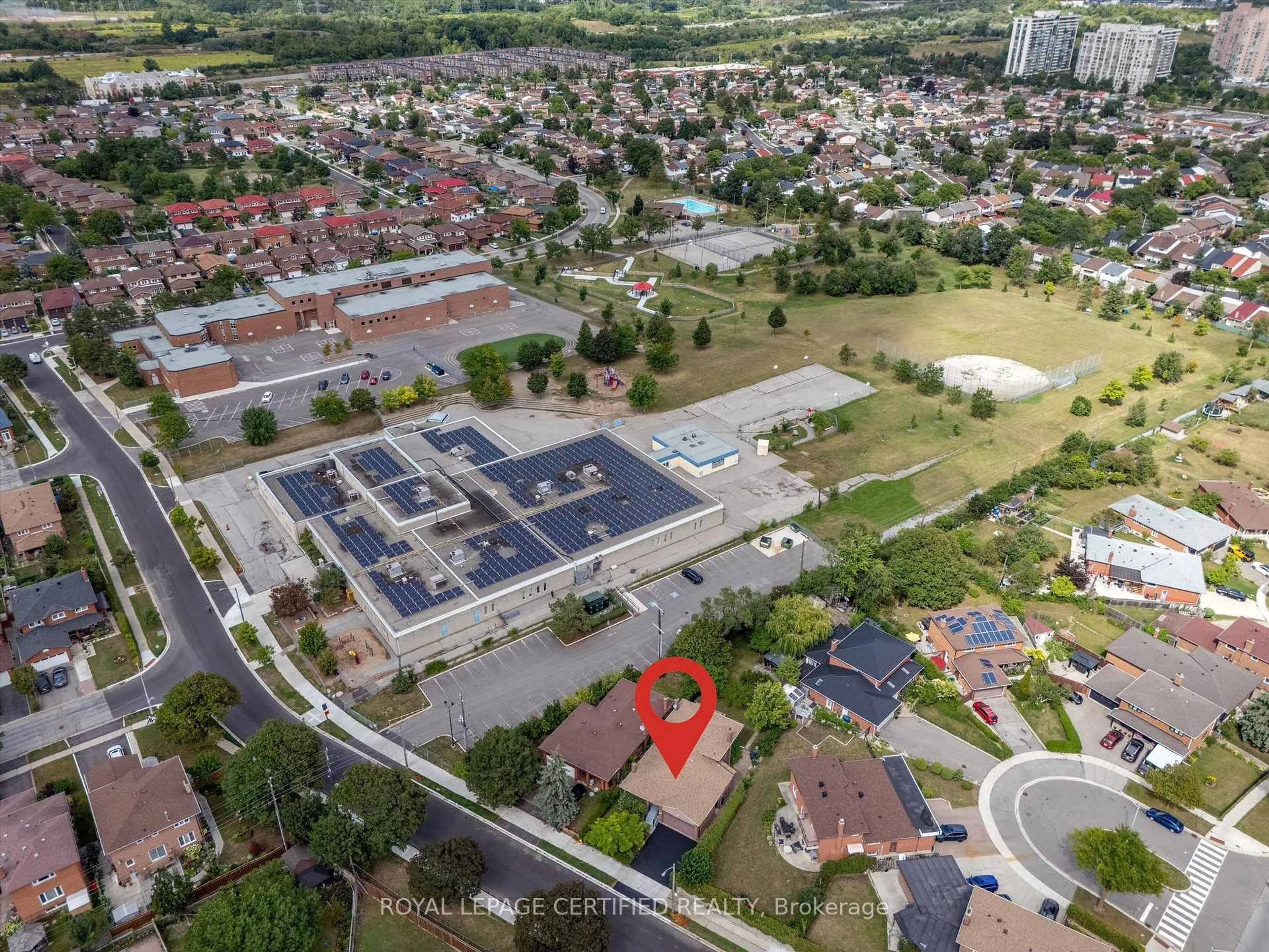 A pic from outside/outdoor area/front of a property/back of a property/a pic from drone, unknown for 196 Mount Olive Dr, Toronto Ontario M9V 3Z5