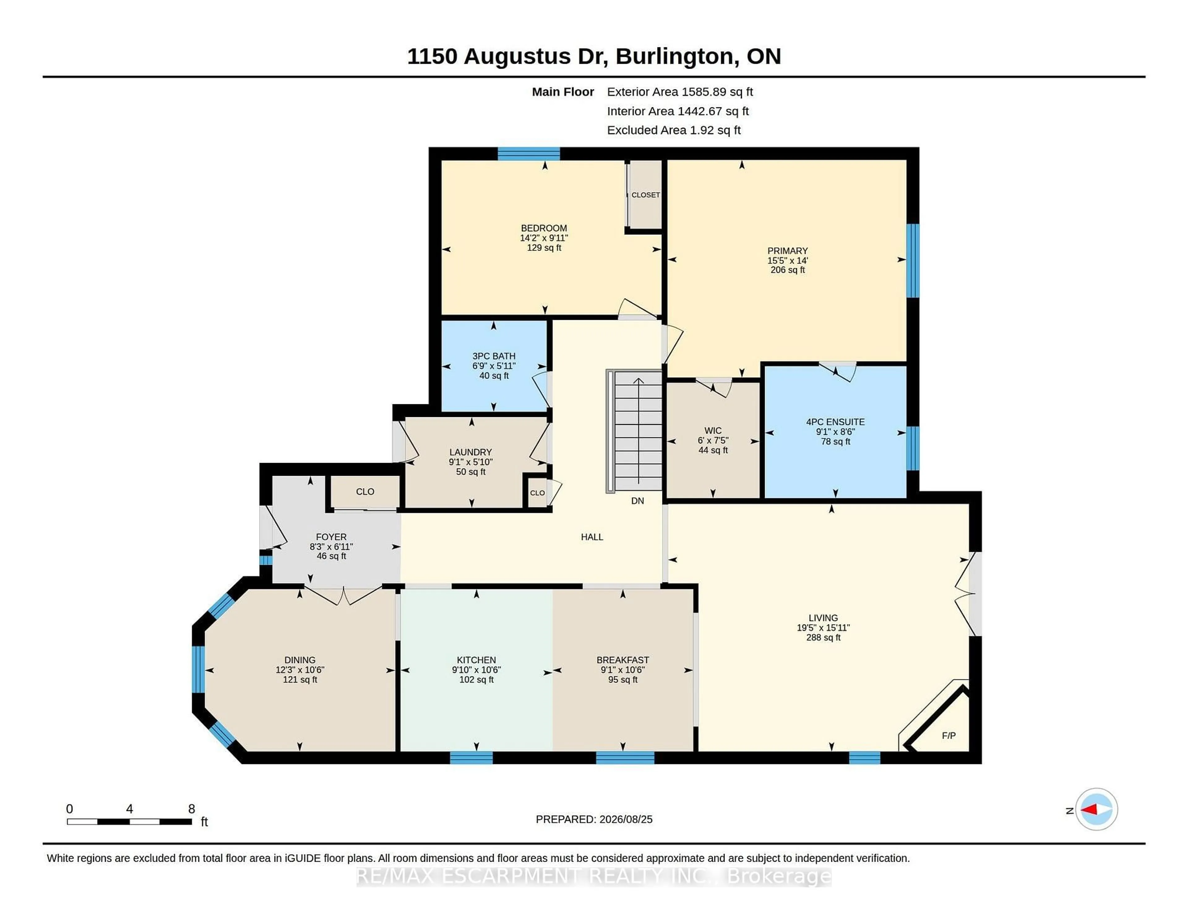 Floor plan for 1150 Augustus Dr, Burlington Ontario L7S 2K6
