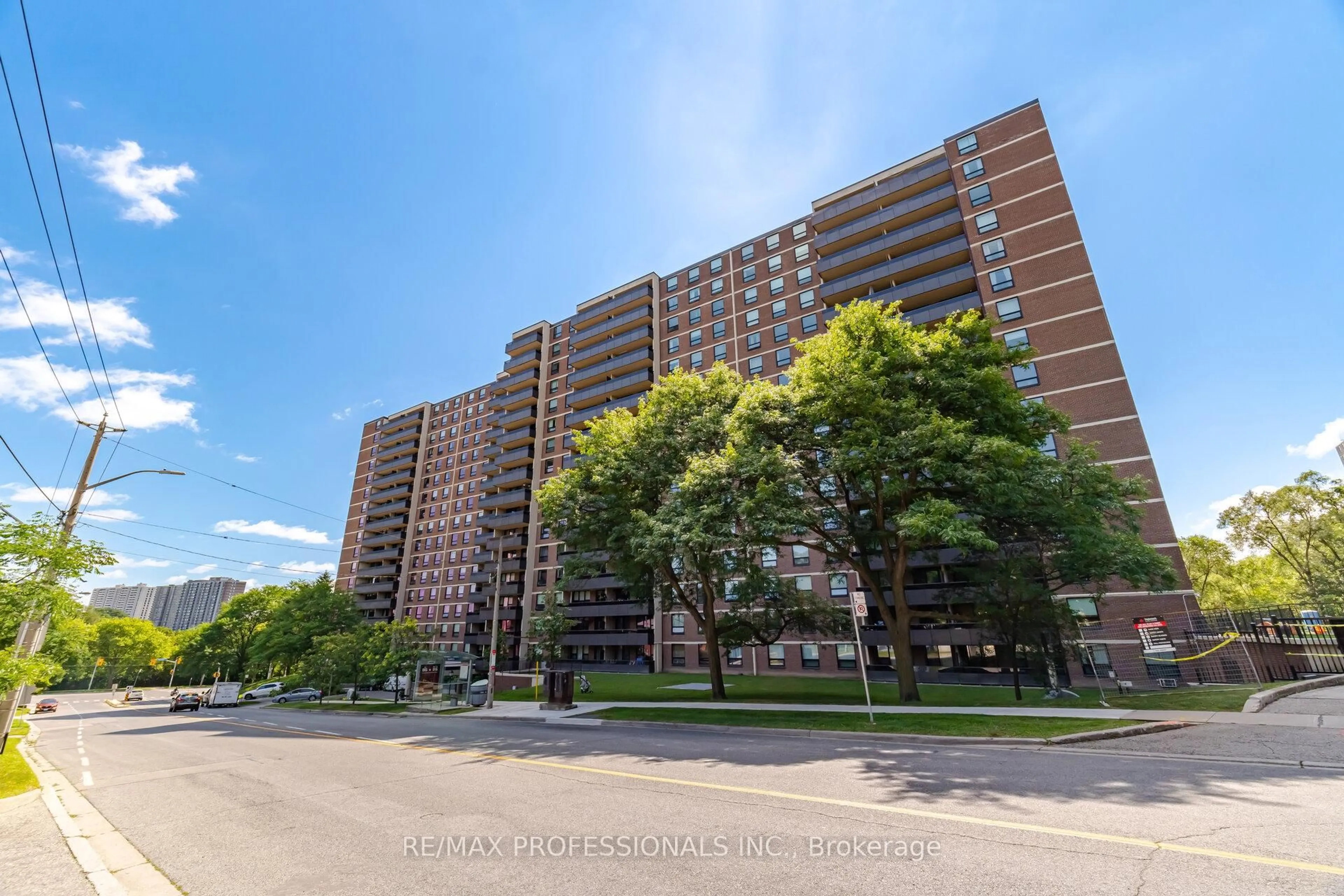 A pic from outside/outdoor area/front of a property/back of a property/a pic from drone, street for 15 La Rose Ave #902, Toronto Ontario M9P 1A7