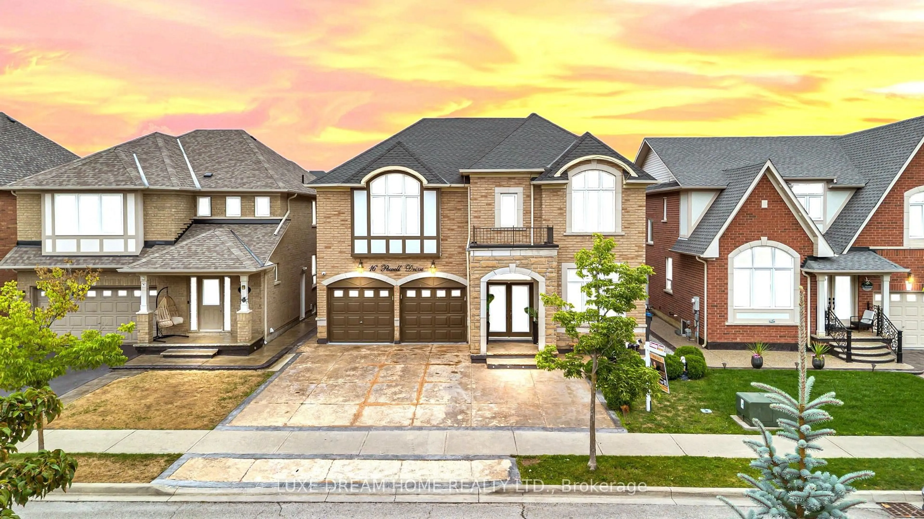 Home with brick exterior material, street for 16 Powell Dr, Brampton Ontario L6R 0L1