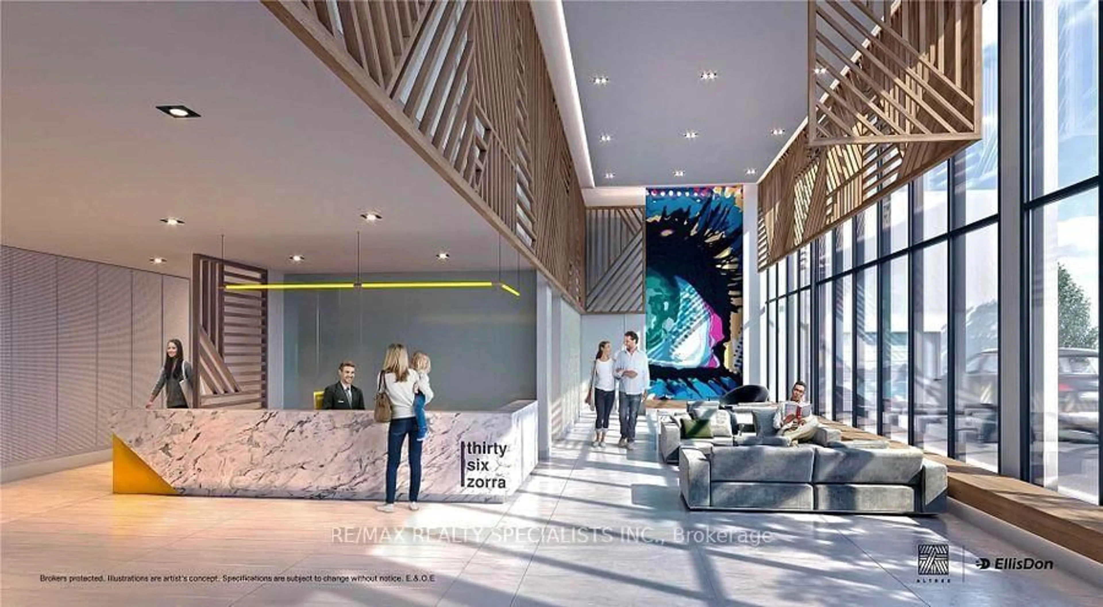 Lobby for 36 Zorra St #1106, Toronto Ontario M8Z 4Z7