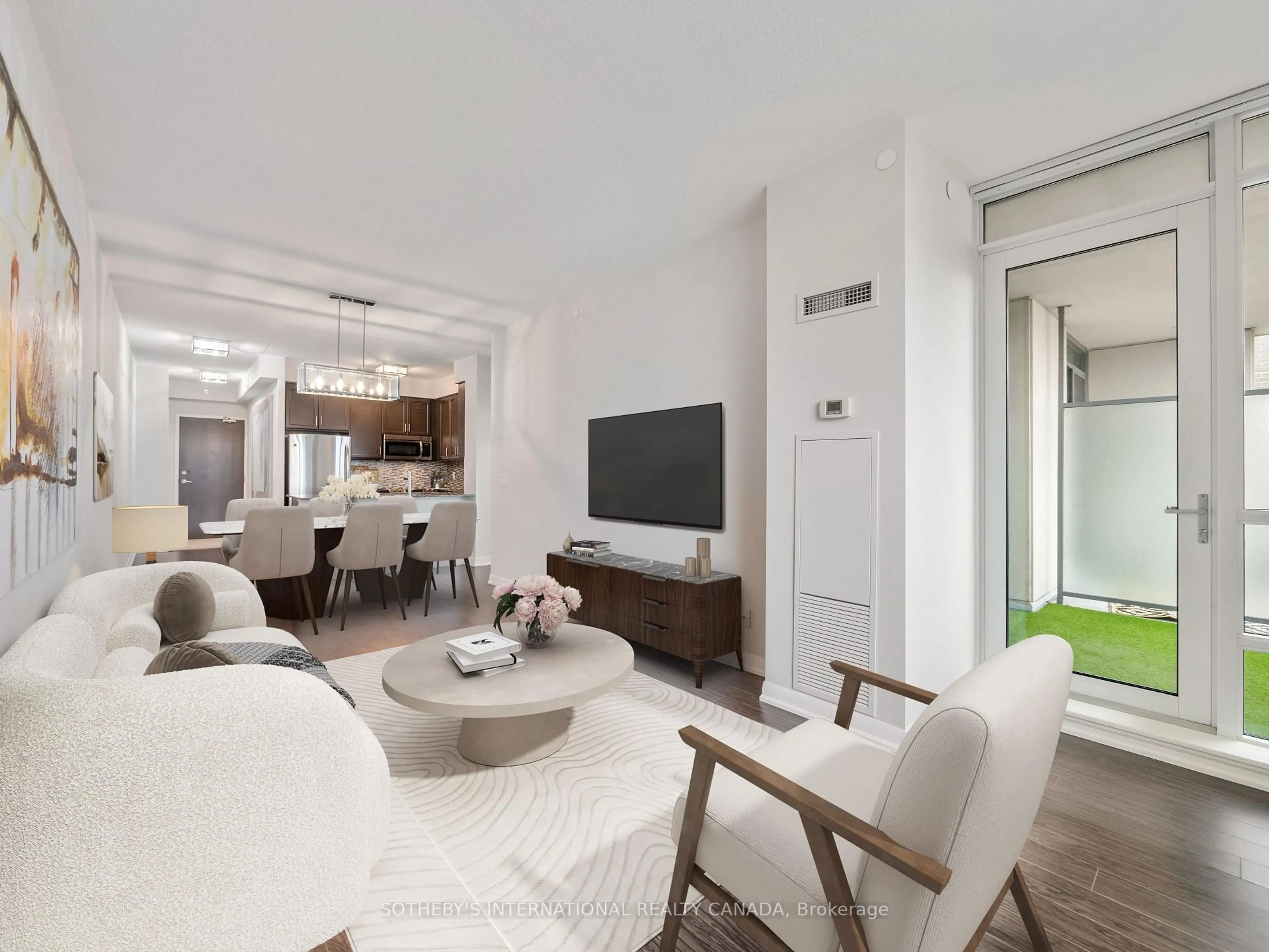Living room with furniture, unknown for 205 Sherway Gardens Rd #206, Toronto Ontario M9C 0A5