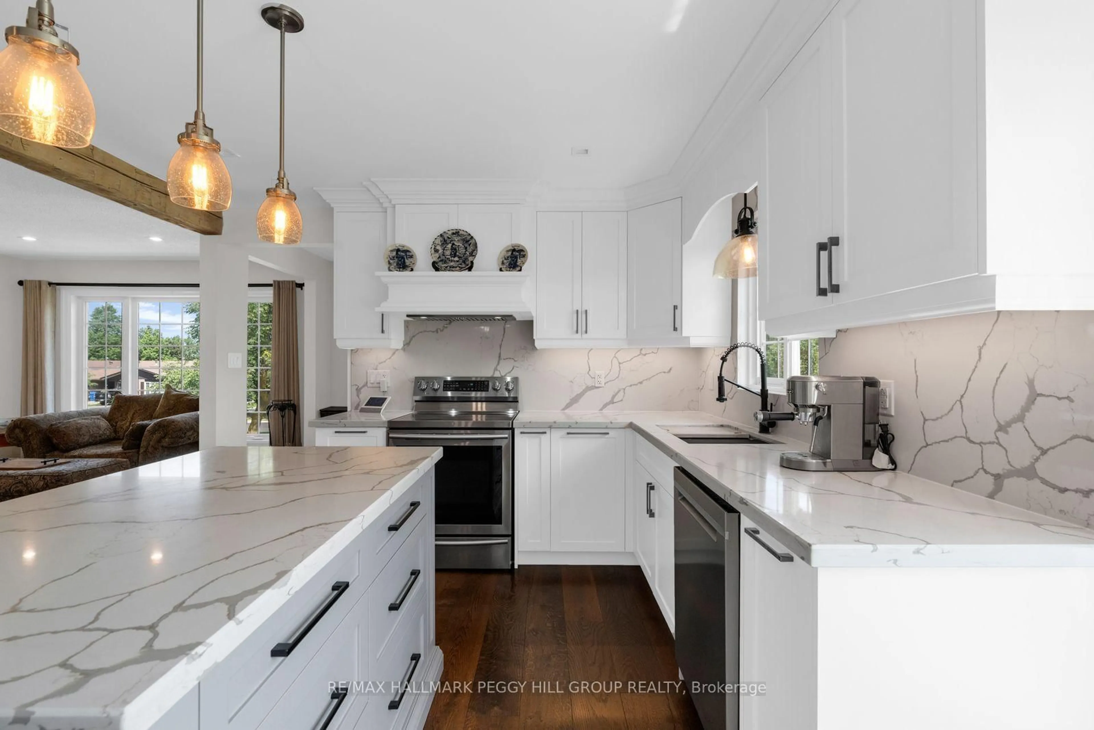 Contemporary kitchen, ceramic/tile floor for 154 Bythia St, Orangeville Ontario L9W 4E8
