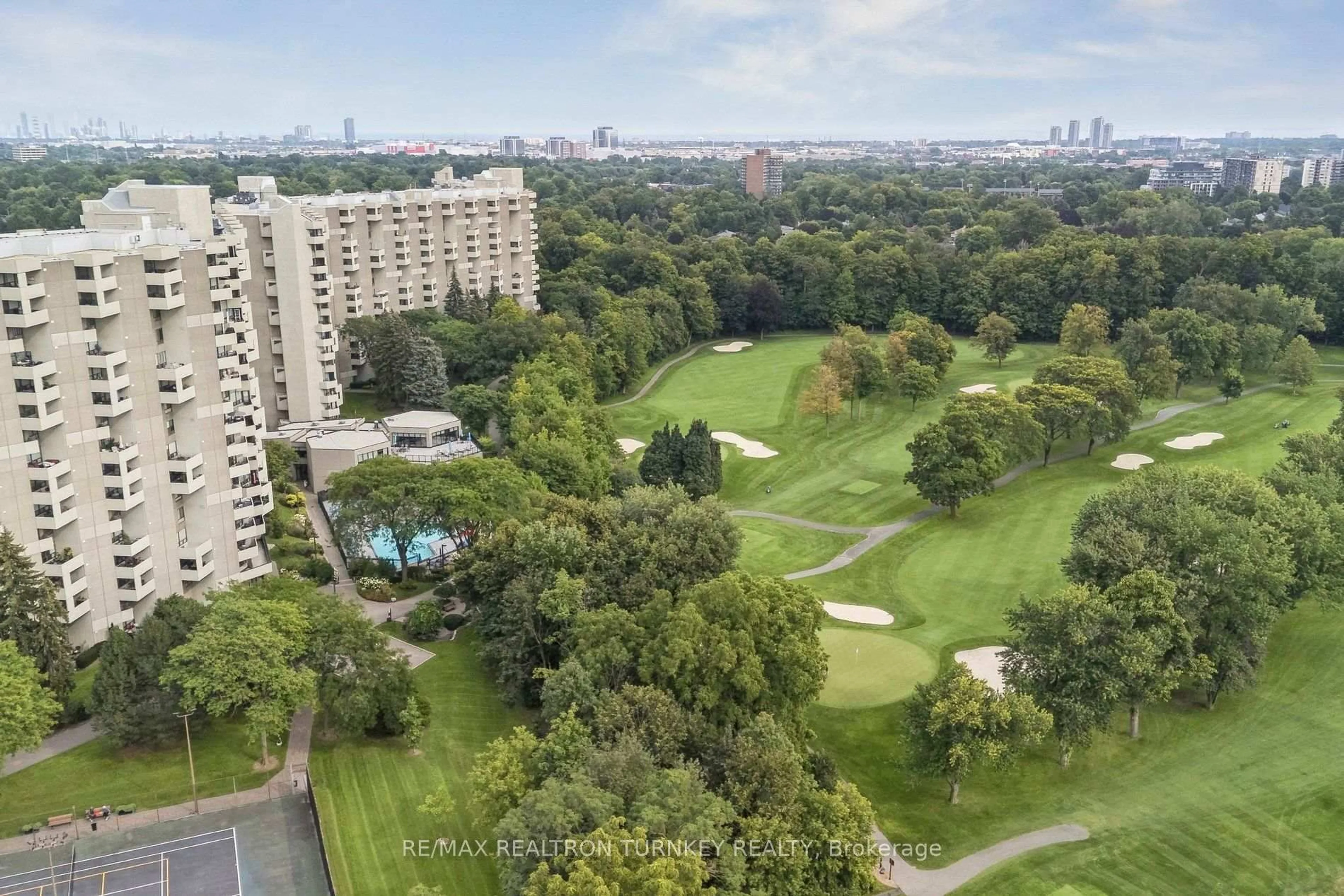 A pic from outside/outdoor area/front of a property/back of a property/a pic from drone, city buildings view from balcony for 296 Mill Rd #A12, Toronto Ontario M9C 4X8