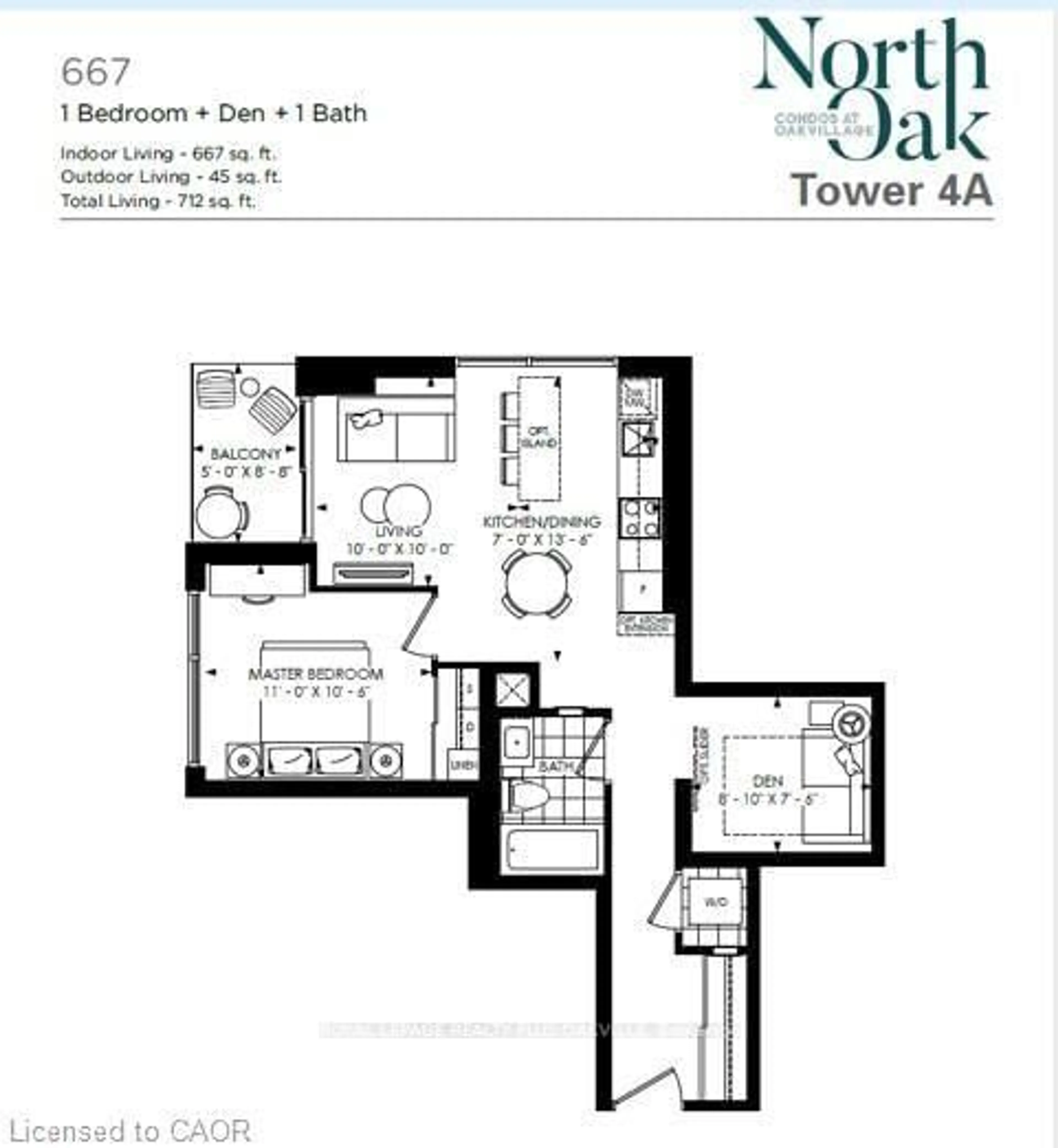 Floor plan for 3079 Trafalgar Rd #1509, Oakville Ontario L6H 8C5