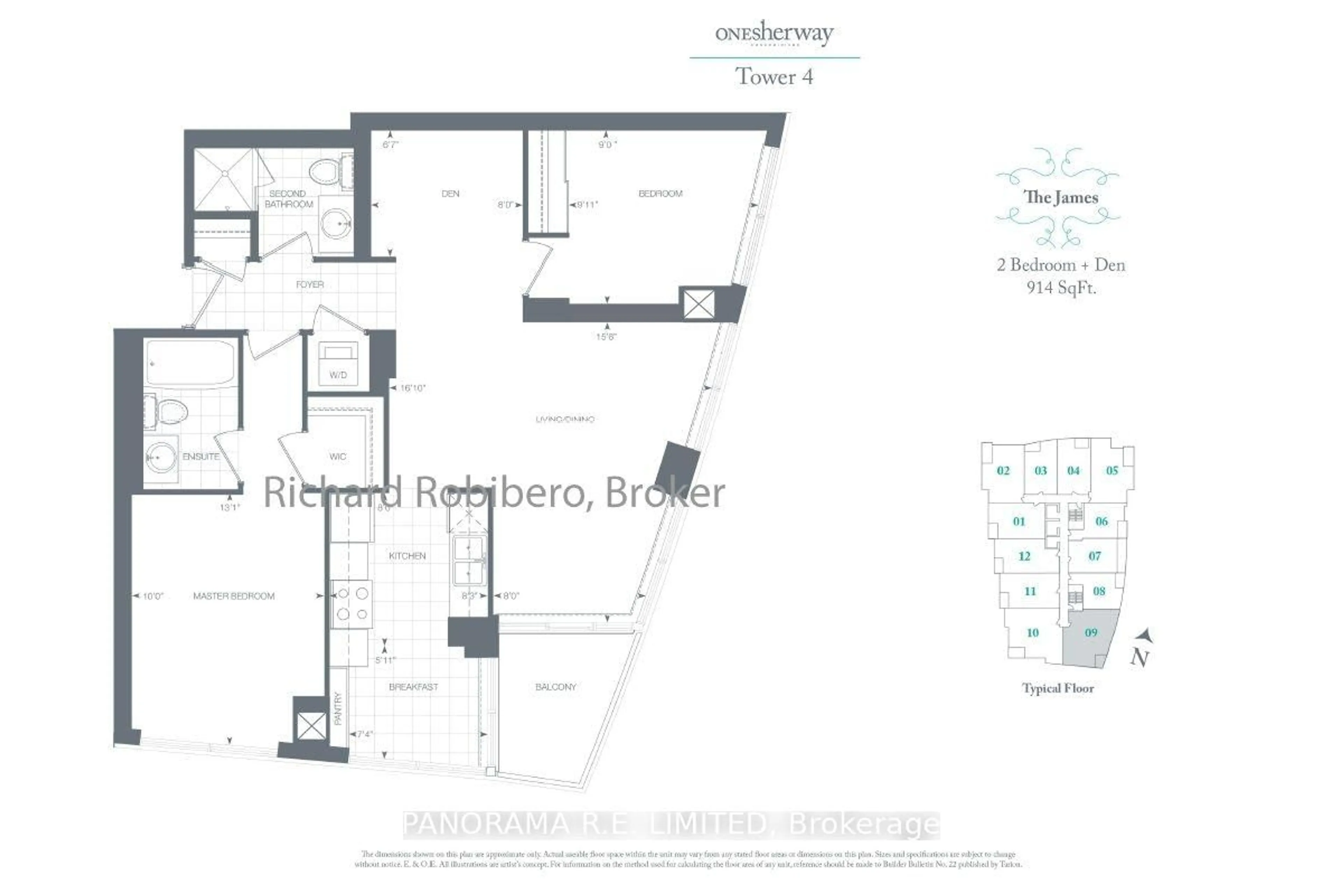 Floor plan for 205 Sherway Gardens Rd #1809, Toronto Ontario M9C 0A5