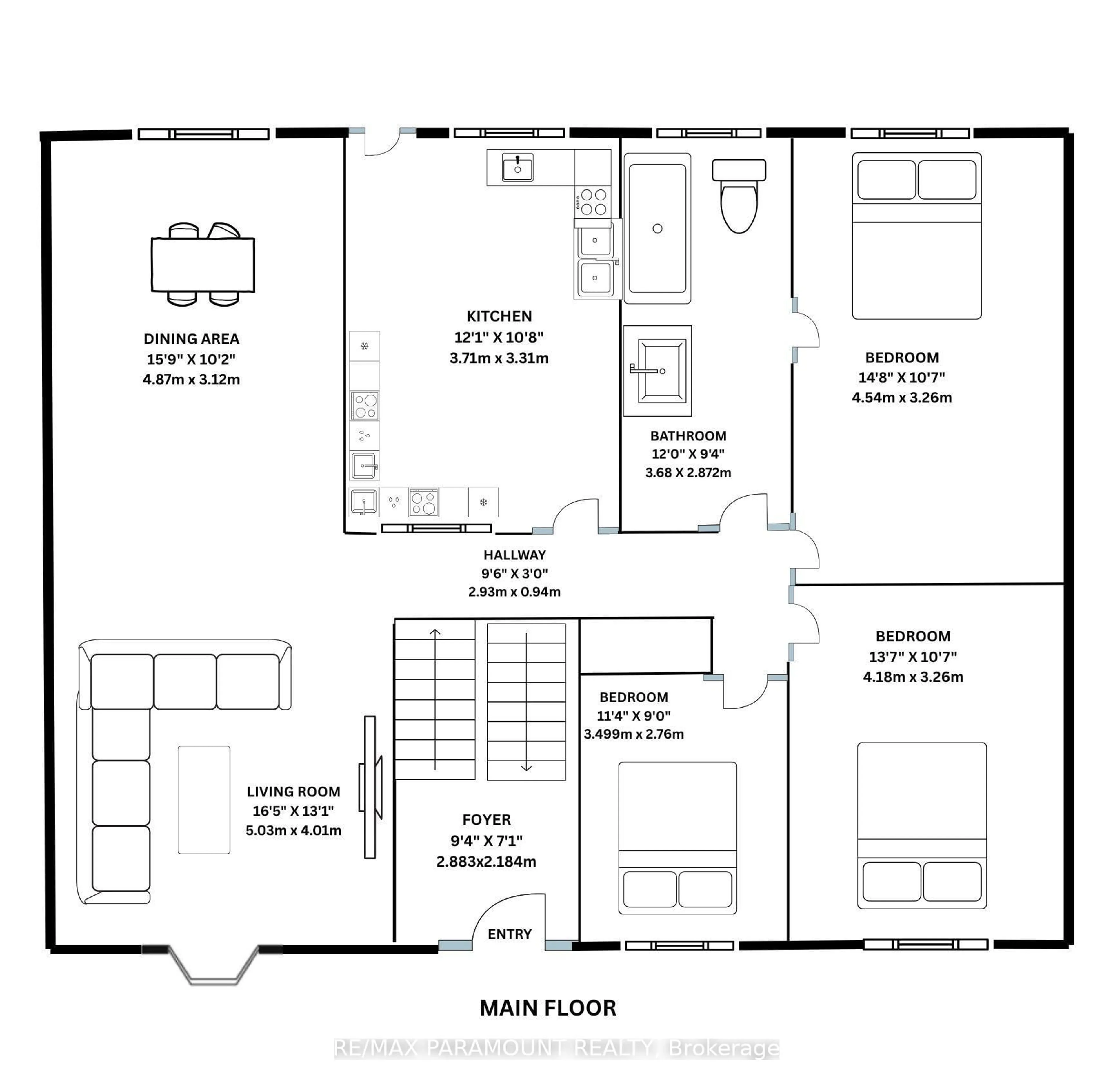 Floor plan for 226 Rutherford Rd, Brampton Ontario L6V 2X8