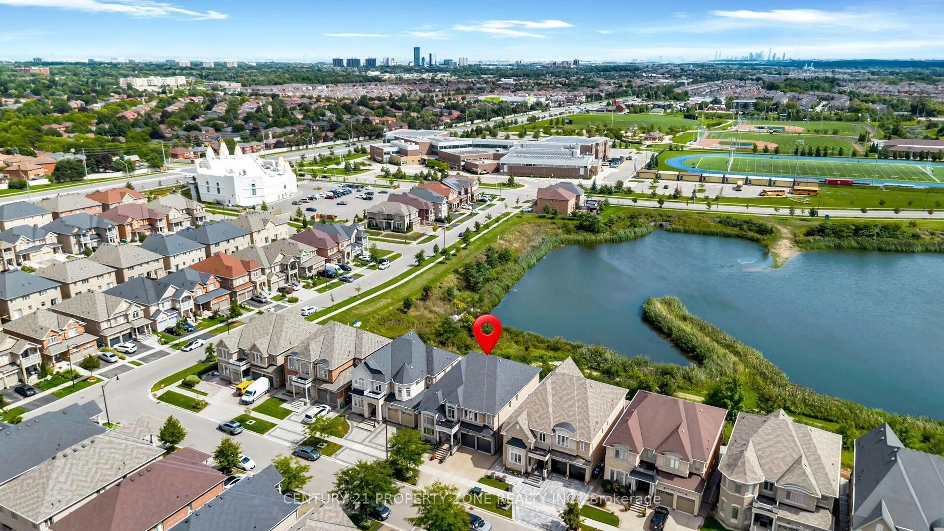 A pic from outside/outdoor area/front of a property/back of a property/a pic from drone, water/lake/river/ocean view for 8 Adrian Cres, Brampton Ontario L6X 5M6