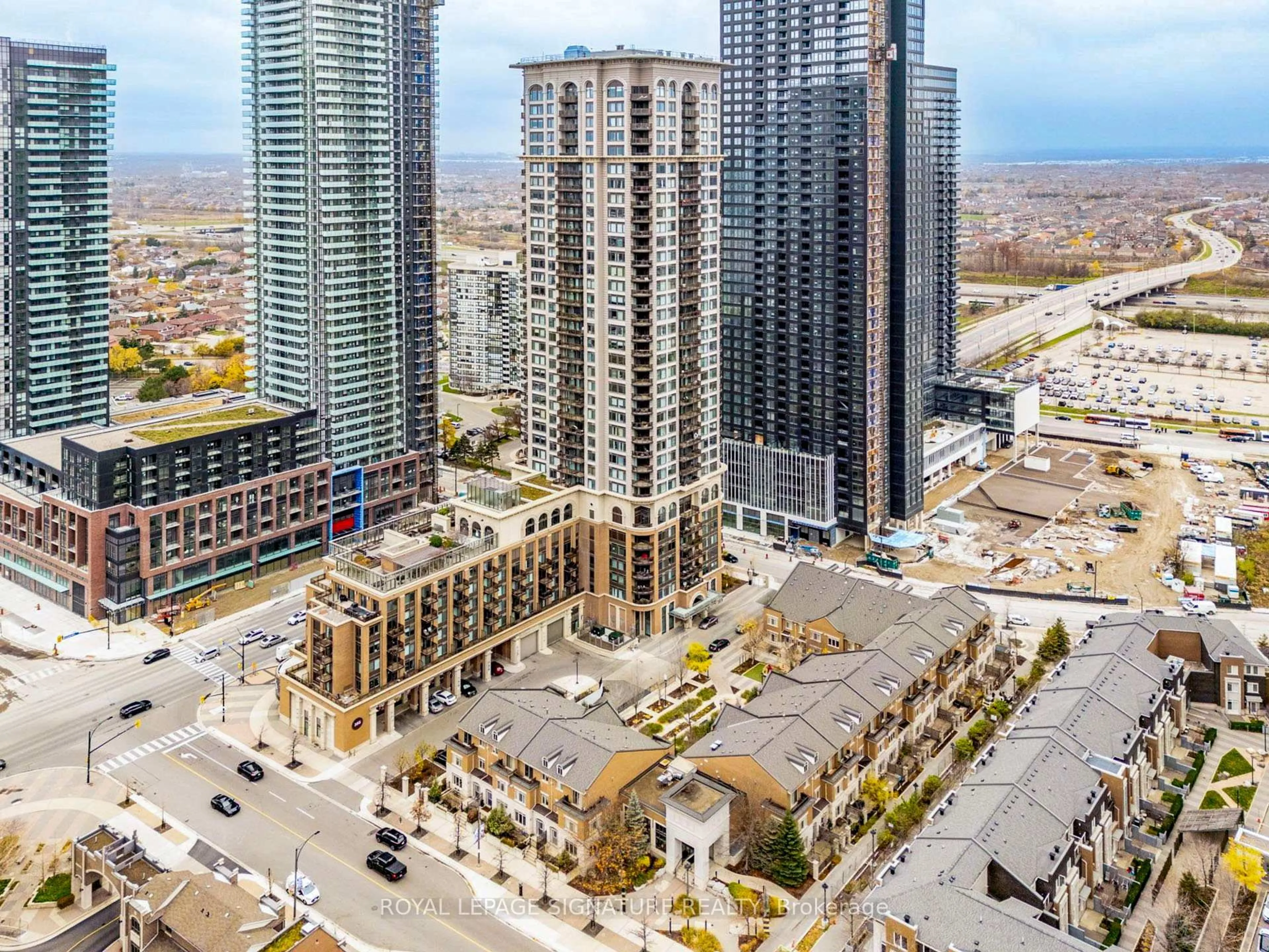 A pic from outside/outdoor area/front of a property/back of a property/a pic from drone, city buildings view from balcony for 385 Prince Of Wales Dr #3601, Mississauga Ontario L5B 0C6
