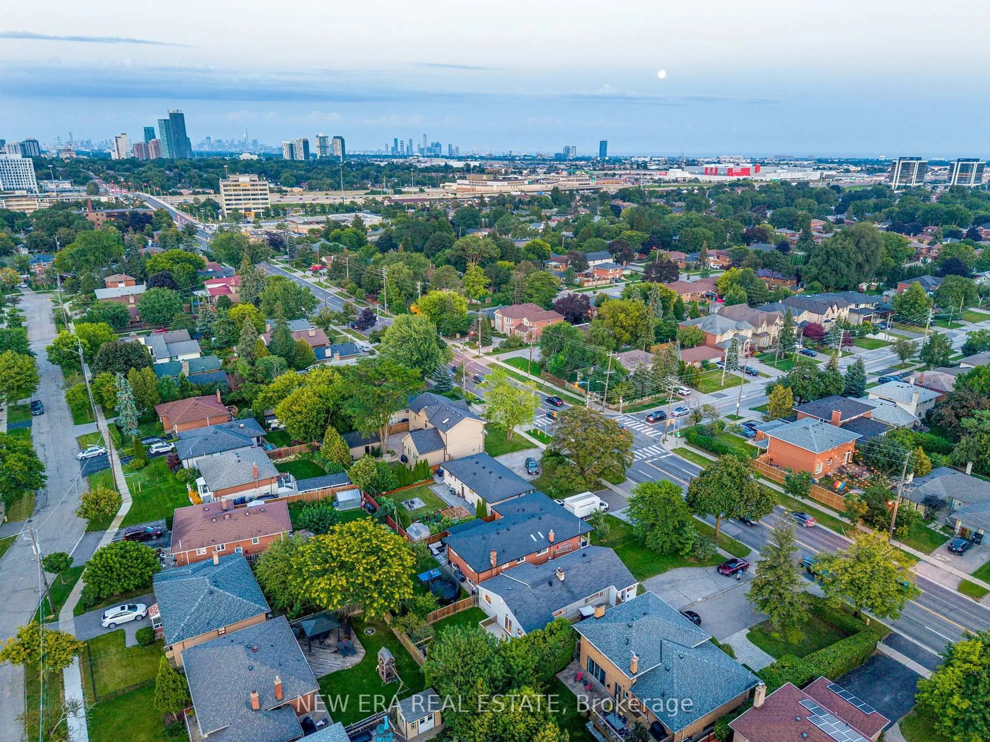 A pic from outside/outdoor area/front of a property/back of a property/a pic from drone, city buildings view from balcony for 4246 Bloor St, Toronto Ontario M9C 1Z7