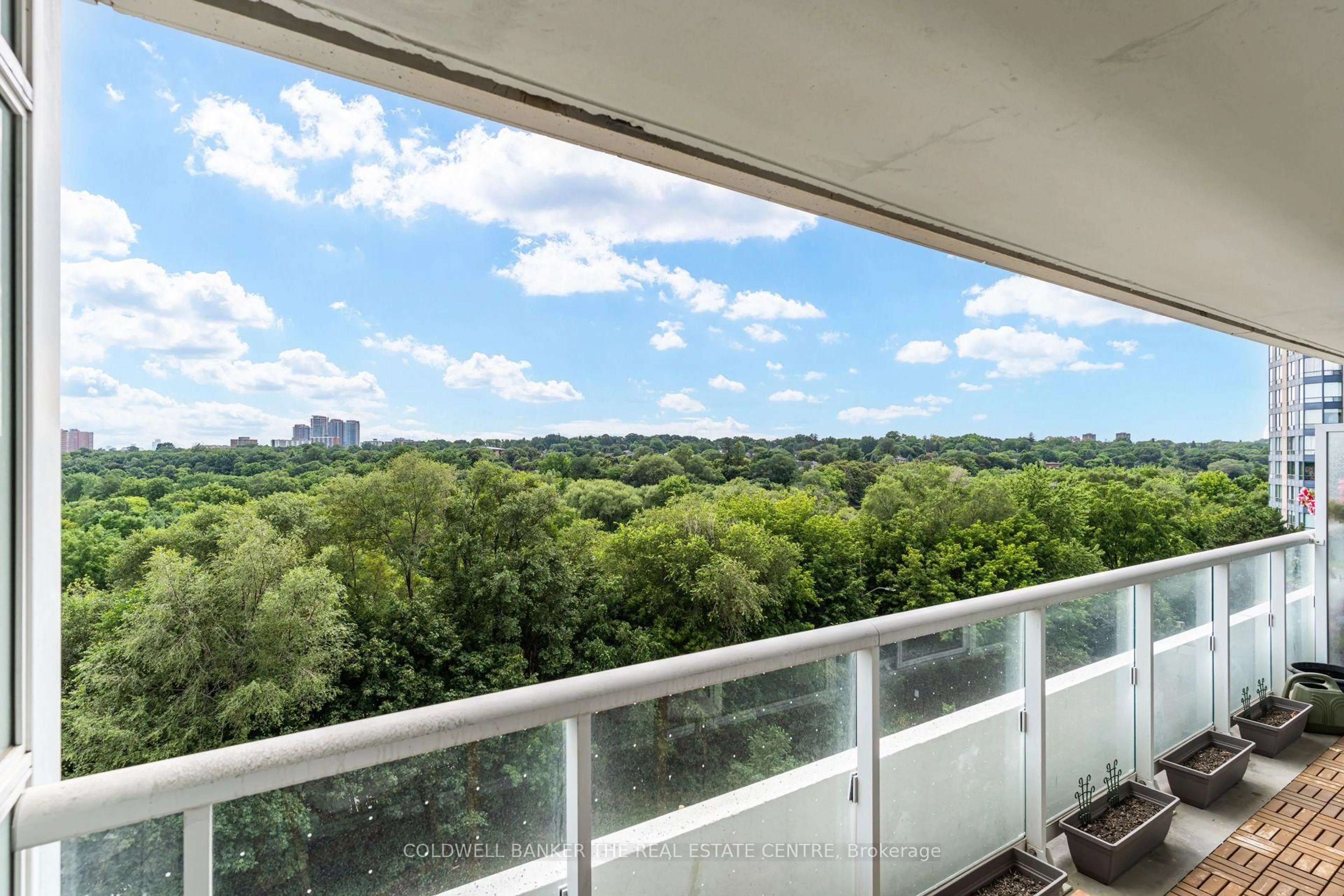 Balcony in the apartment, city buildings view from balcony for 10 Wilby Cres #412, Toronto Ontario M9N 0B6