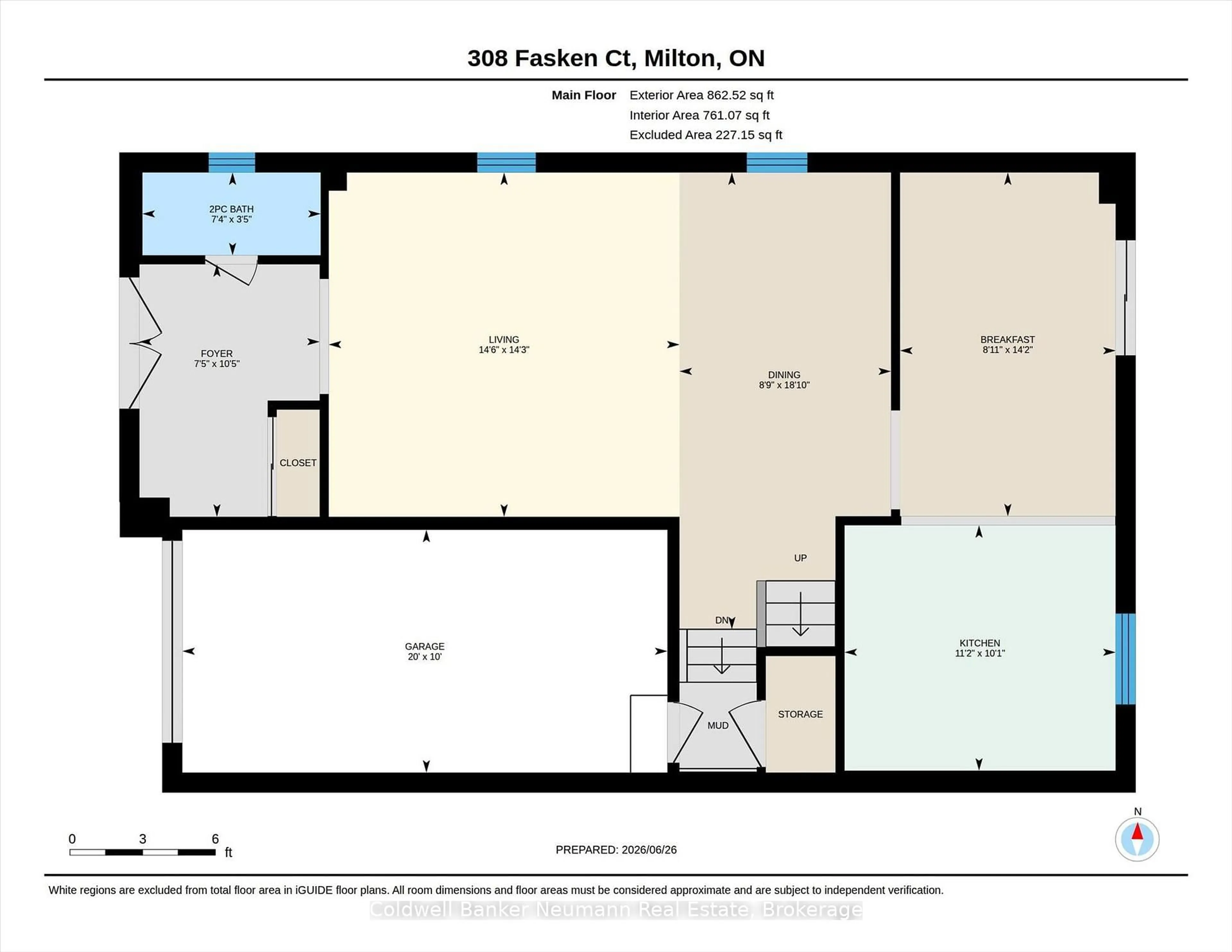 Floor plan for 308 Fasken Crt, Milton Ontario L9T 6S9