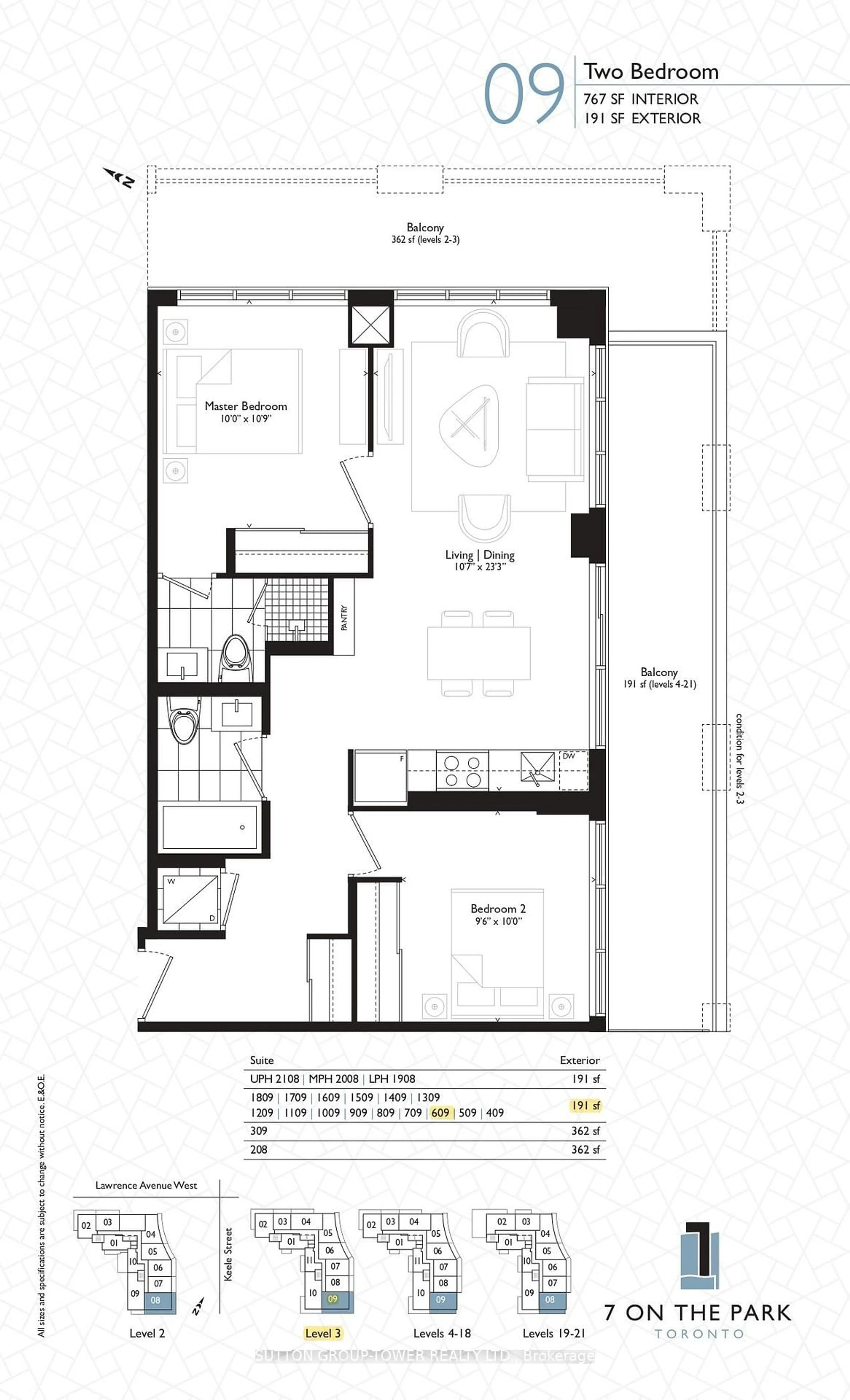 Floor plan for 1461 Lawrence Ave #609, Toronto Ontario M6L 0A6