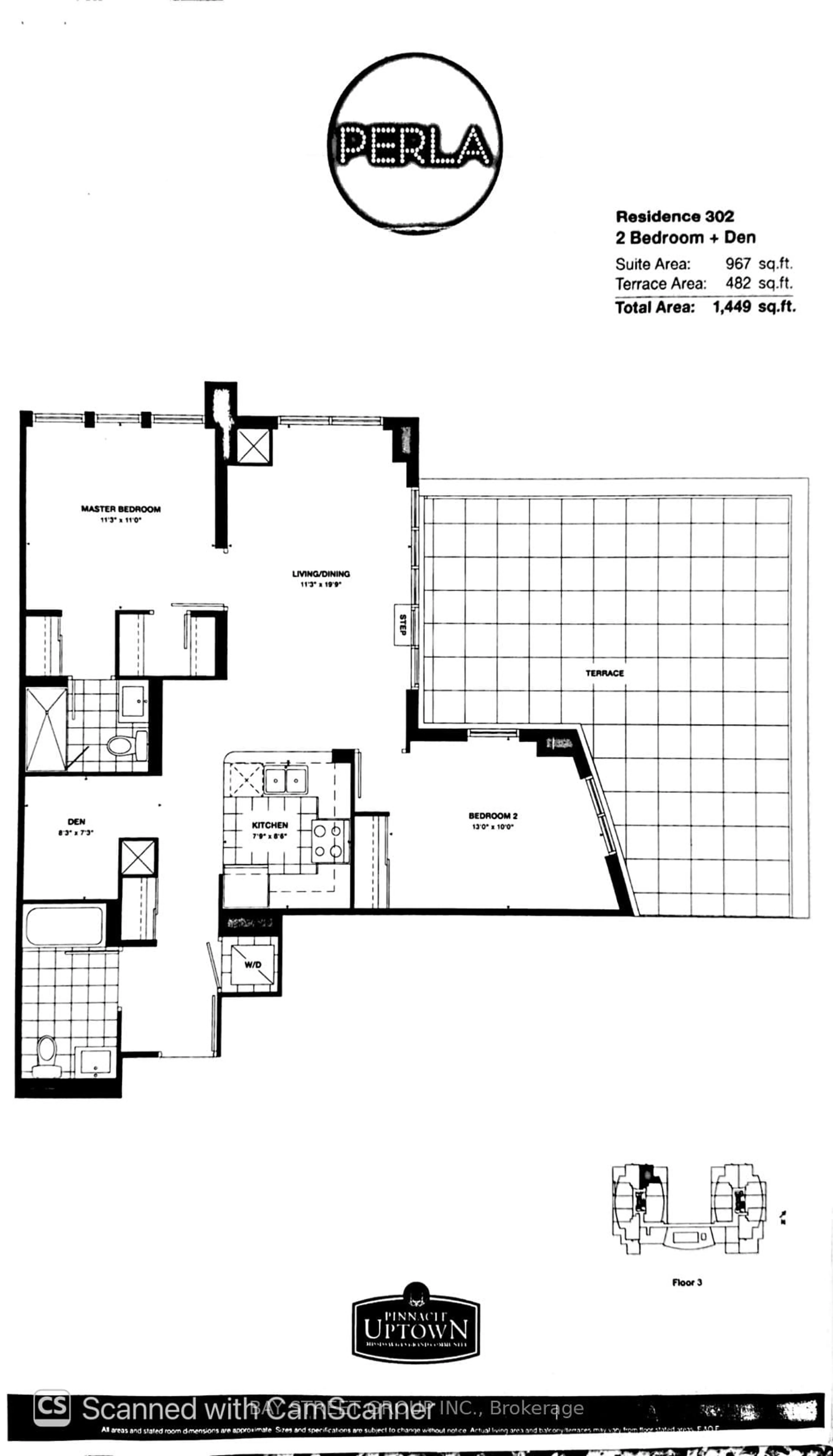 Floor plan for 65 Watergarden Dr #302, Mississauga Ontario L5R 0G9