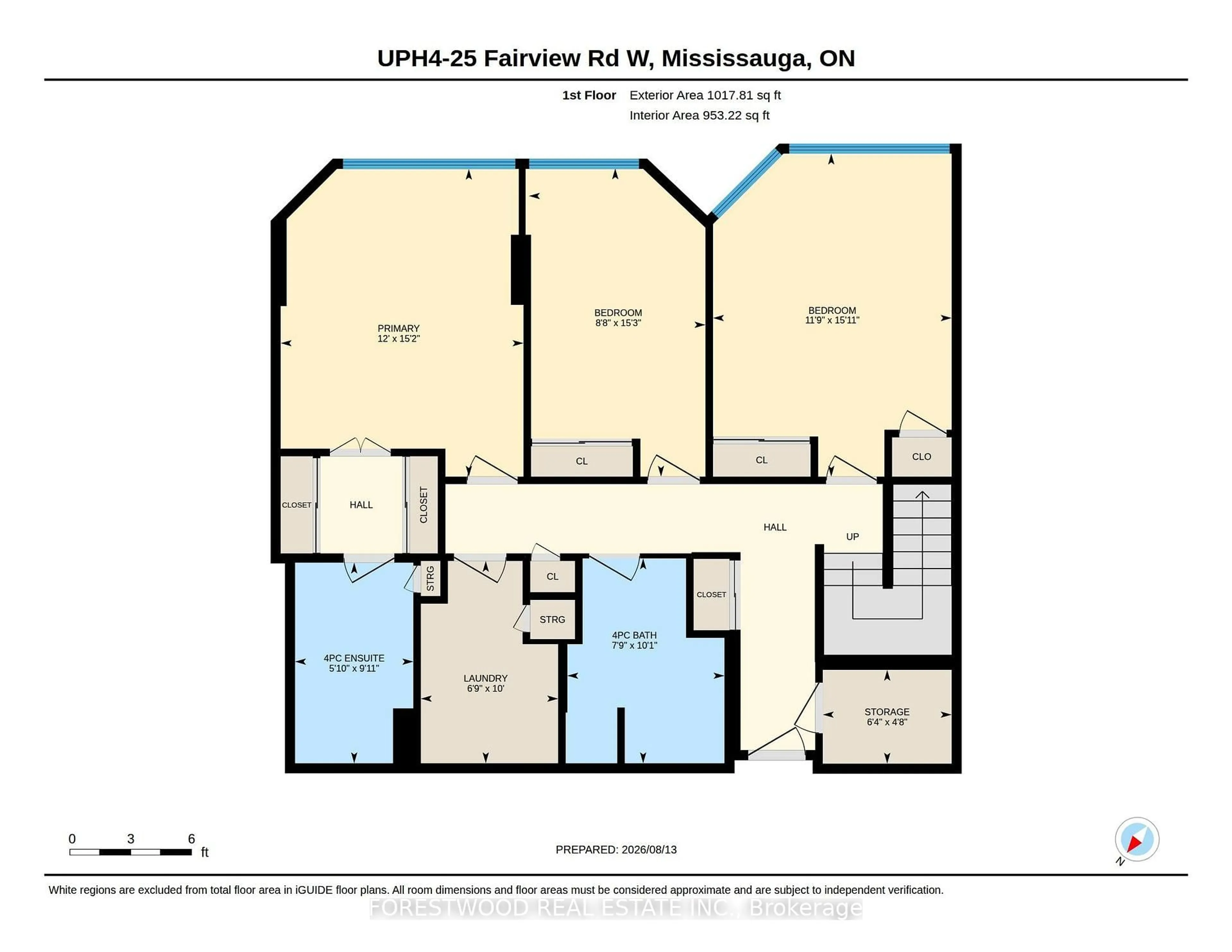 Floor plan for 25 Fairview Rd #UPH4, Mississauga Ontario L5B 3Y8
