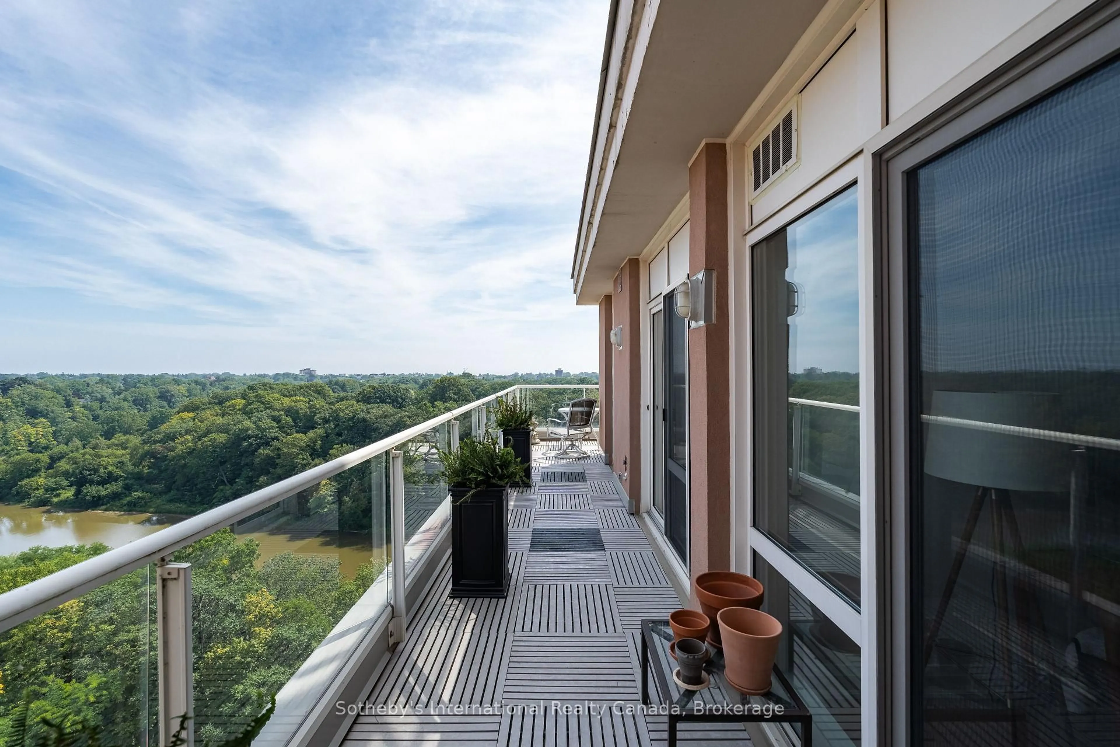 Balcony in the apartment, city buildings view from balcony for 50 Old Mill Rd #901, Oakville Ontario L6J 7W1