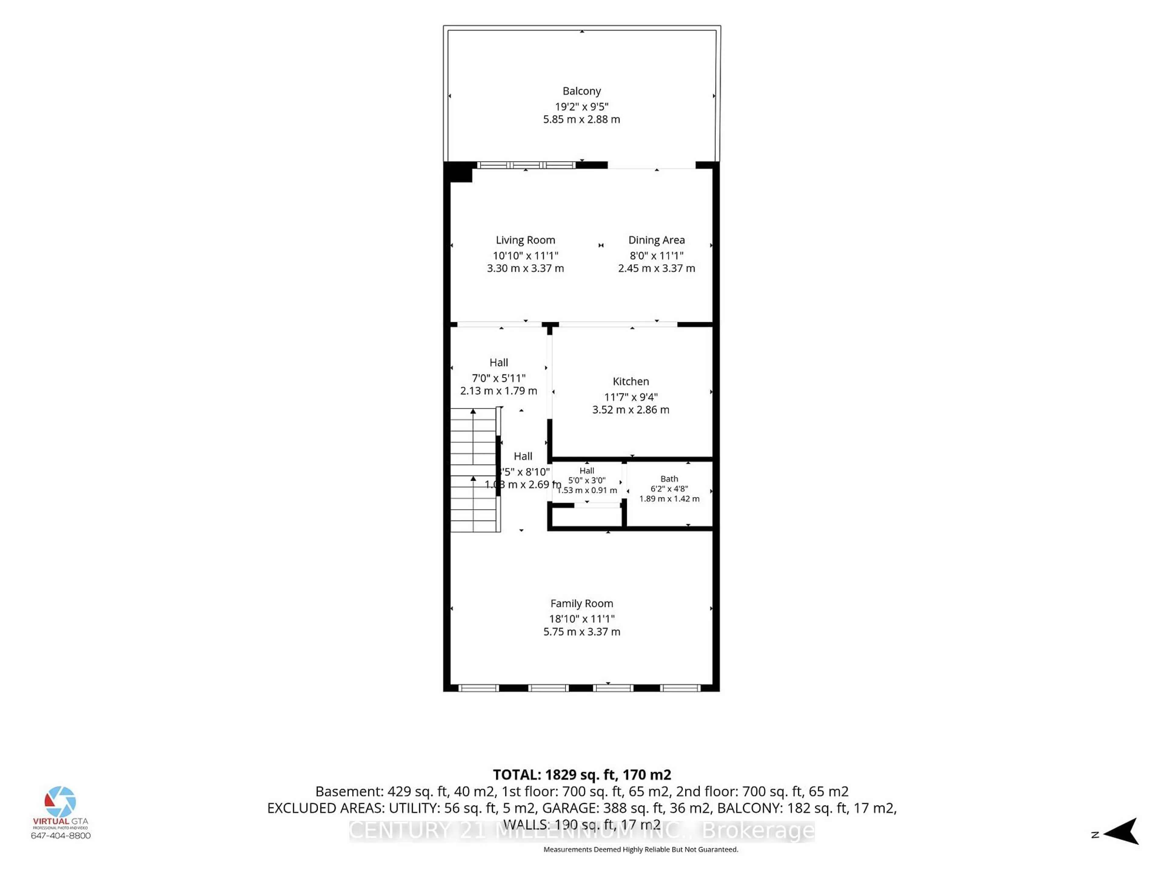 Floor plan for 242 Remembrance Rd, Brampton Ontario L7A 4P4
