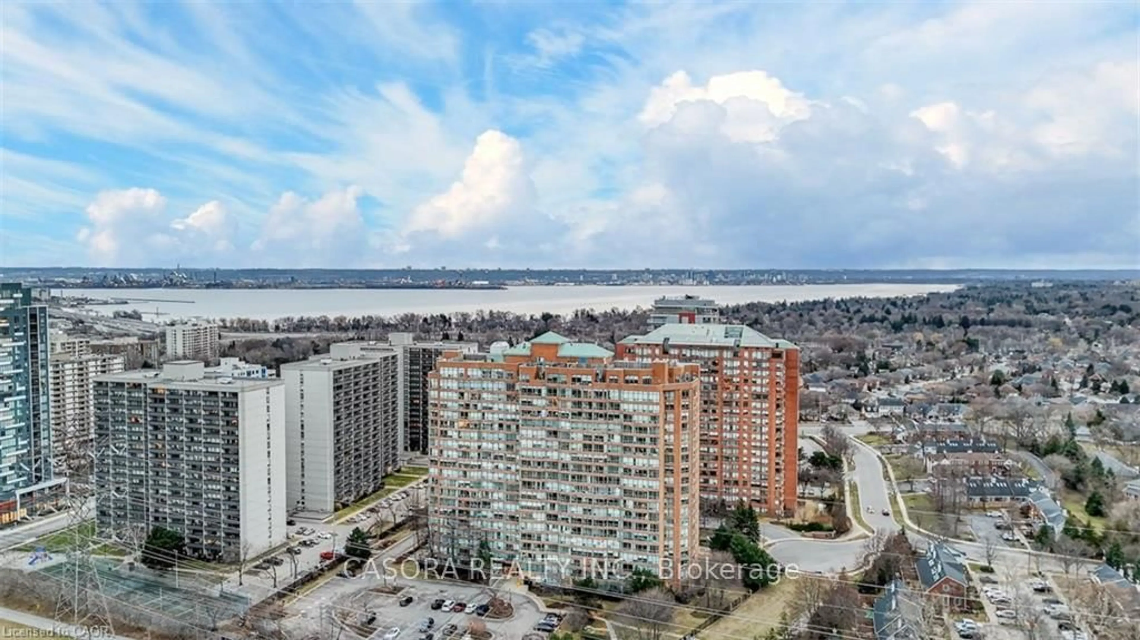 A pic from outside/outdoor area/front of a property/back of a property/a pic from drone, city buildings view from balcony for 1276 Maple Crossing Blvd #903, Burlington Ontario L7S 2J9