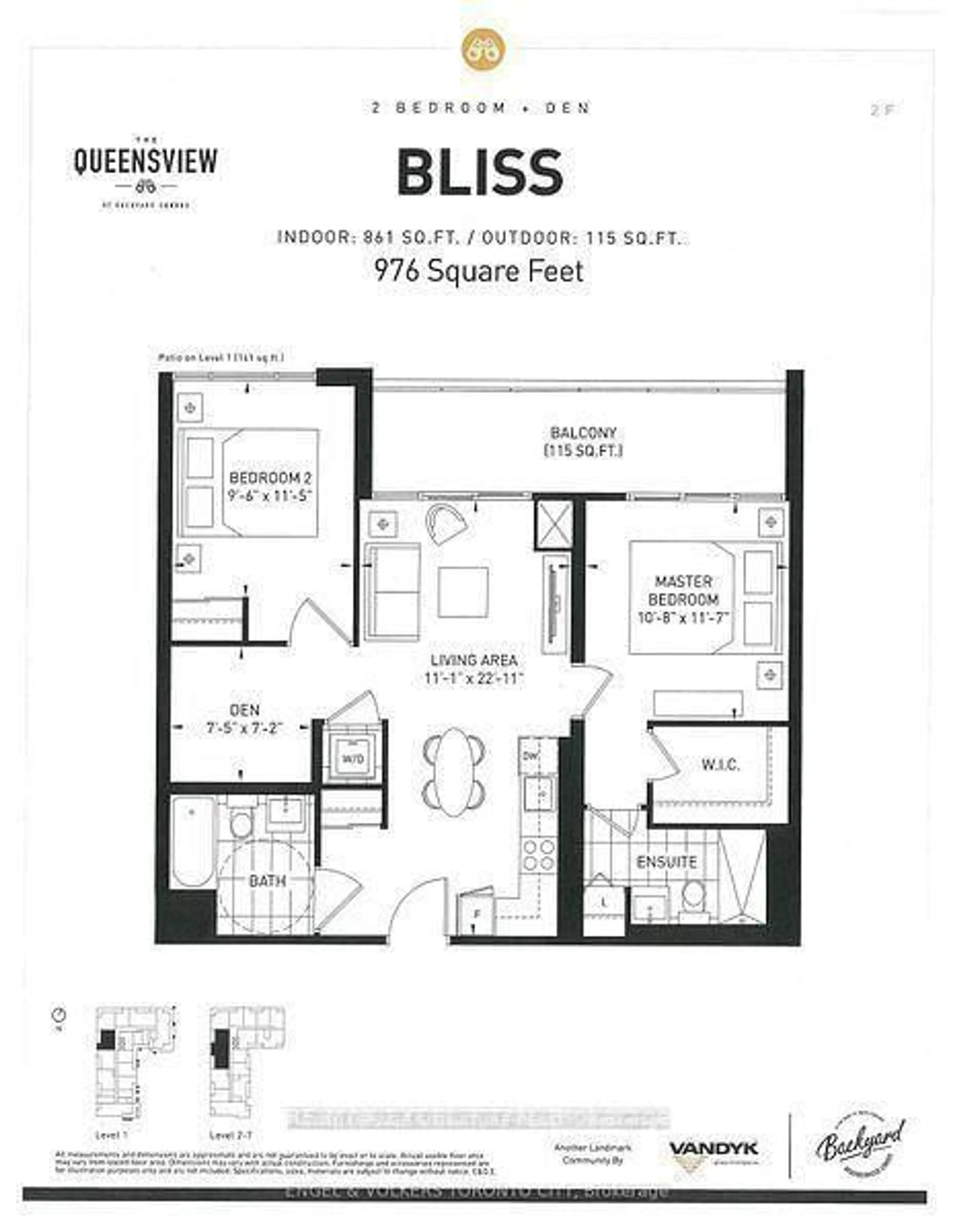 Floor plan for 25 Neighbourhood Lane #208, Toronto Ontario M8Y 0C4