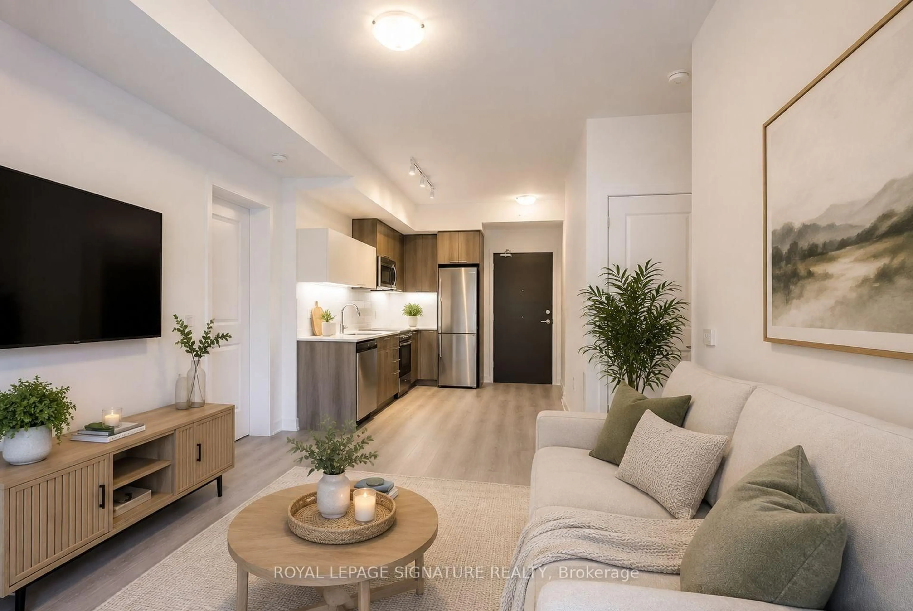 Living room with furniture, unknown for 25 Neighbourhood Lane #208, Toronto Ontario M8Y 0C4
