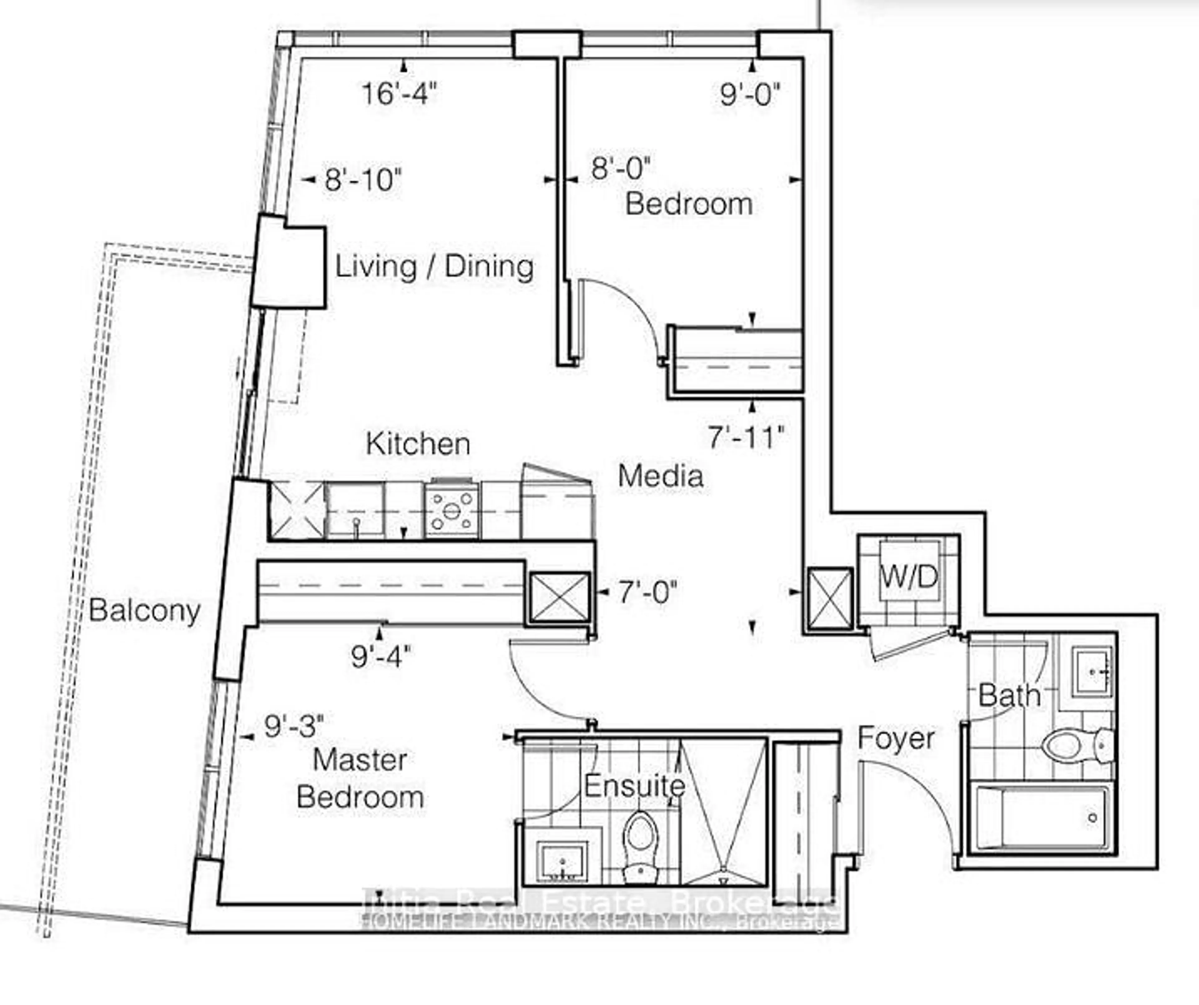 Floor plan for 5105 Hurontario St #808, Mississauga Ontario L4Z 0C9
