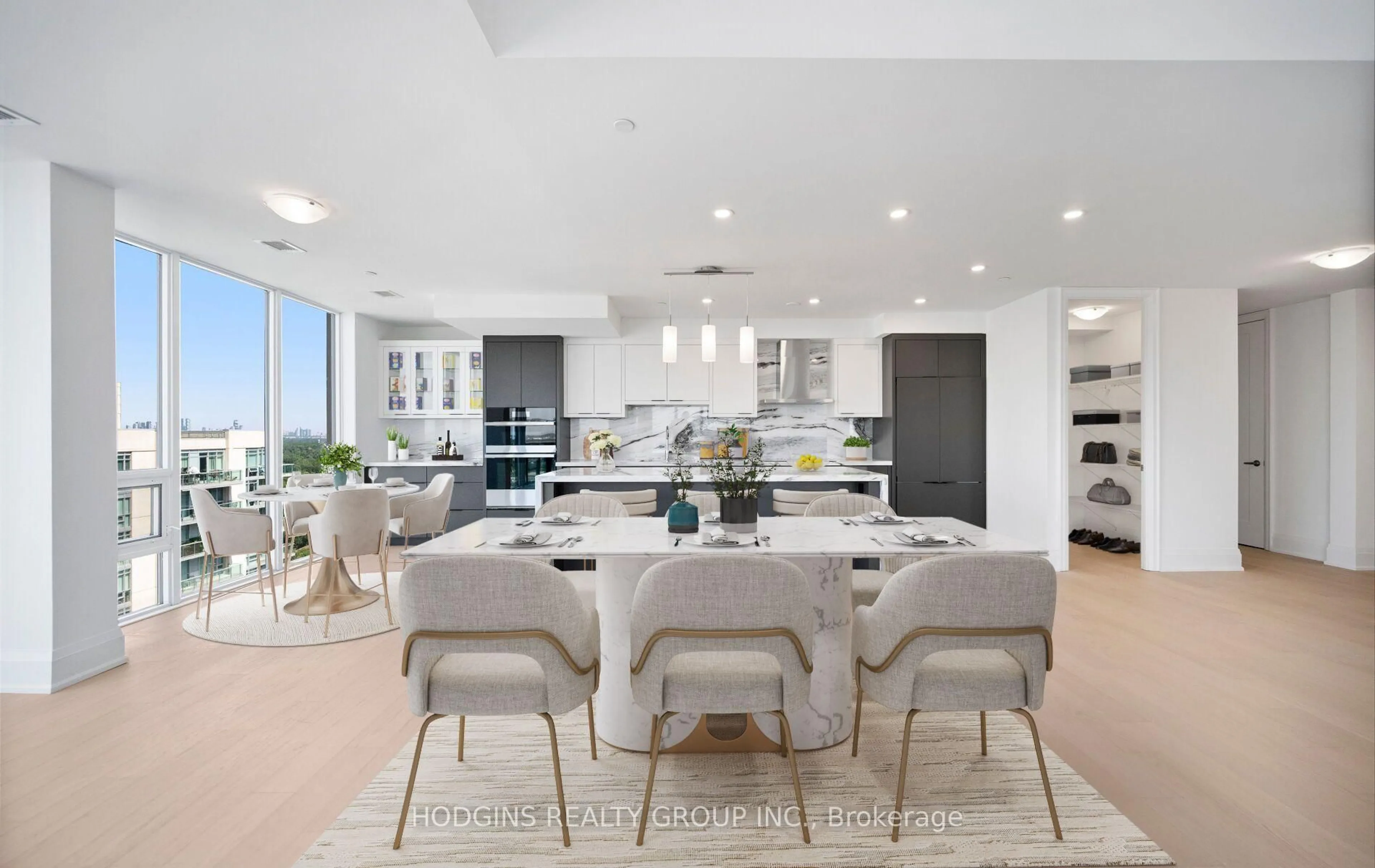 Open concept kitchen, ceramic/tile floor for 1035 Southdown Rd #UPH 2008, Mississauga Ontario L5J 0A2