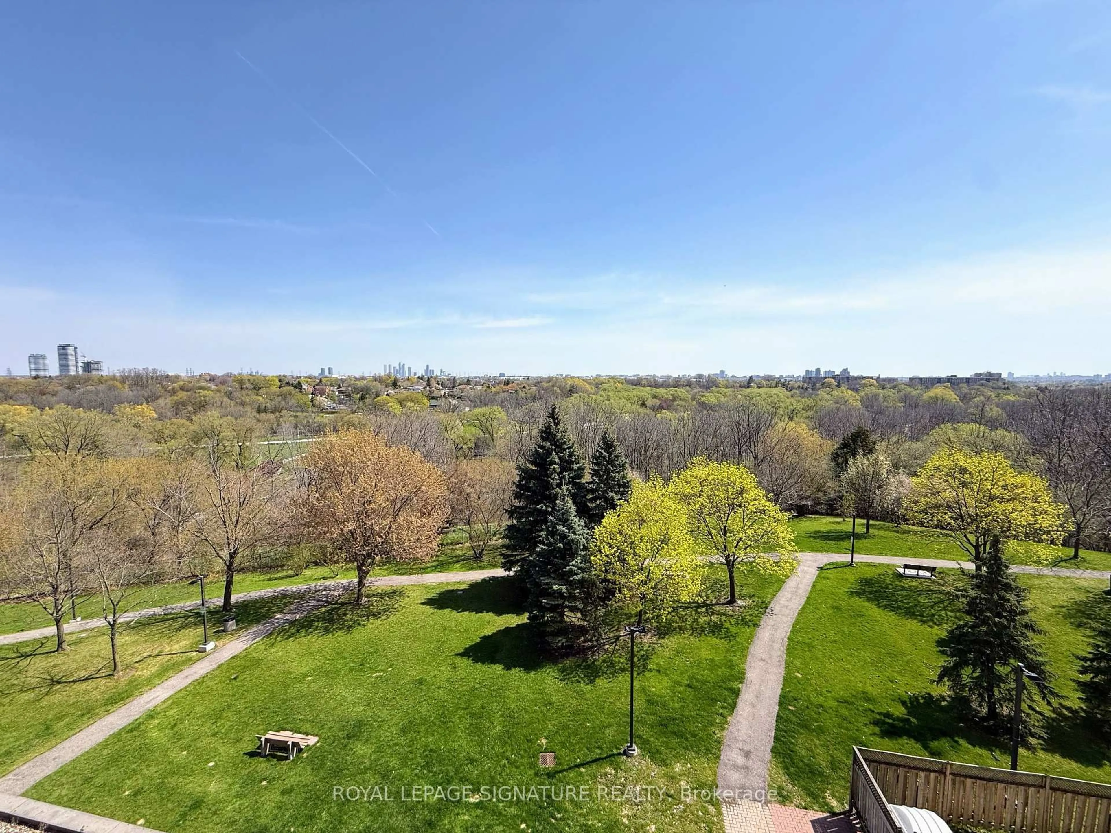 A pic from outside/outdoor area/front of a property/back of a property/a pic from drone, forest/trees view for 3 Rowntree Rd #407, Toronto Ontario M9V 5G8