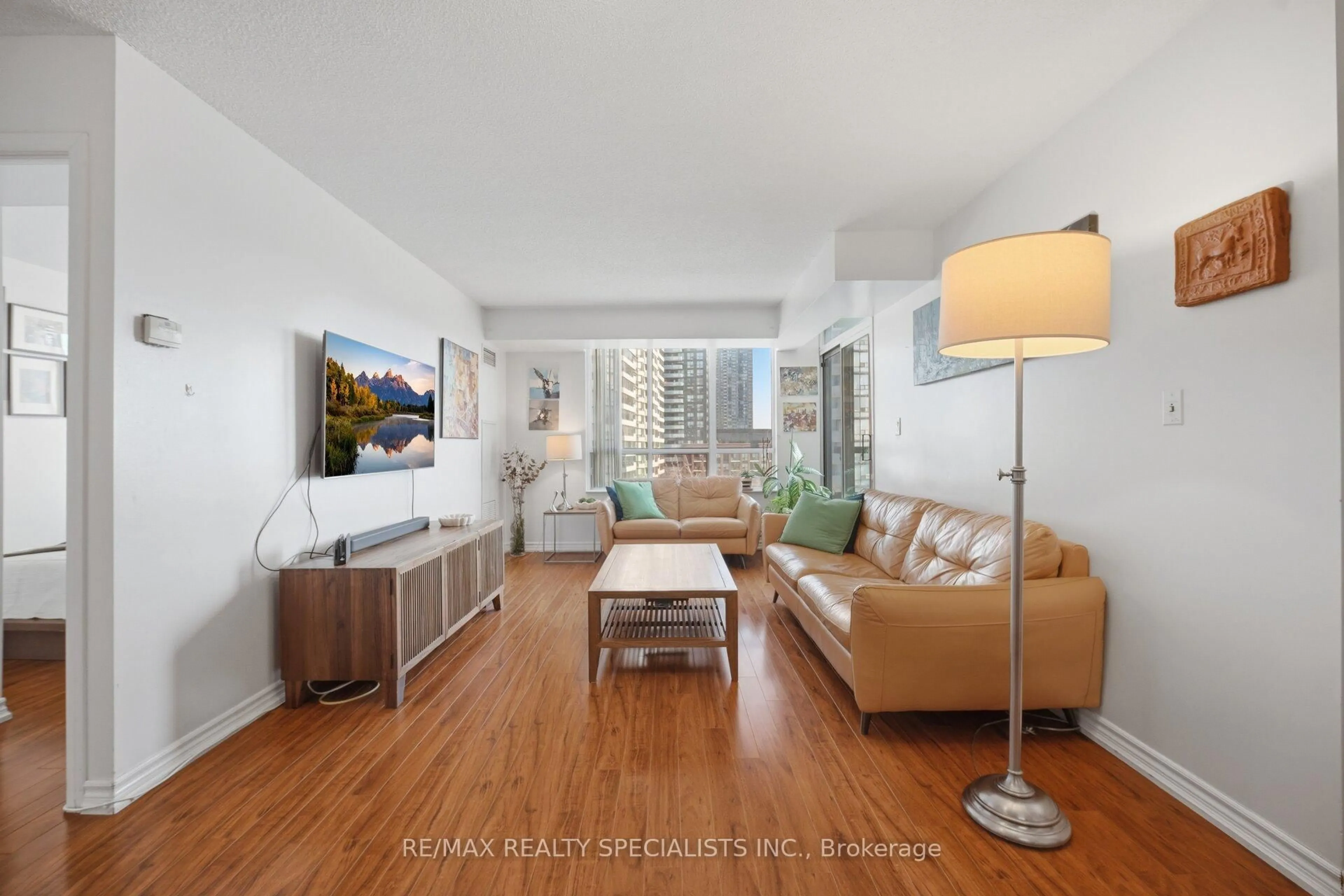 Living room with furniture, unknown for 335 Rathburn Rd #707, Mississauga Ontario L5B 0C8