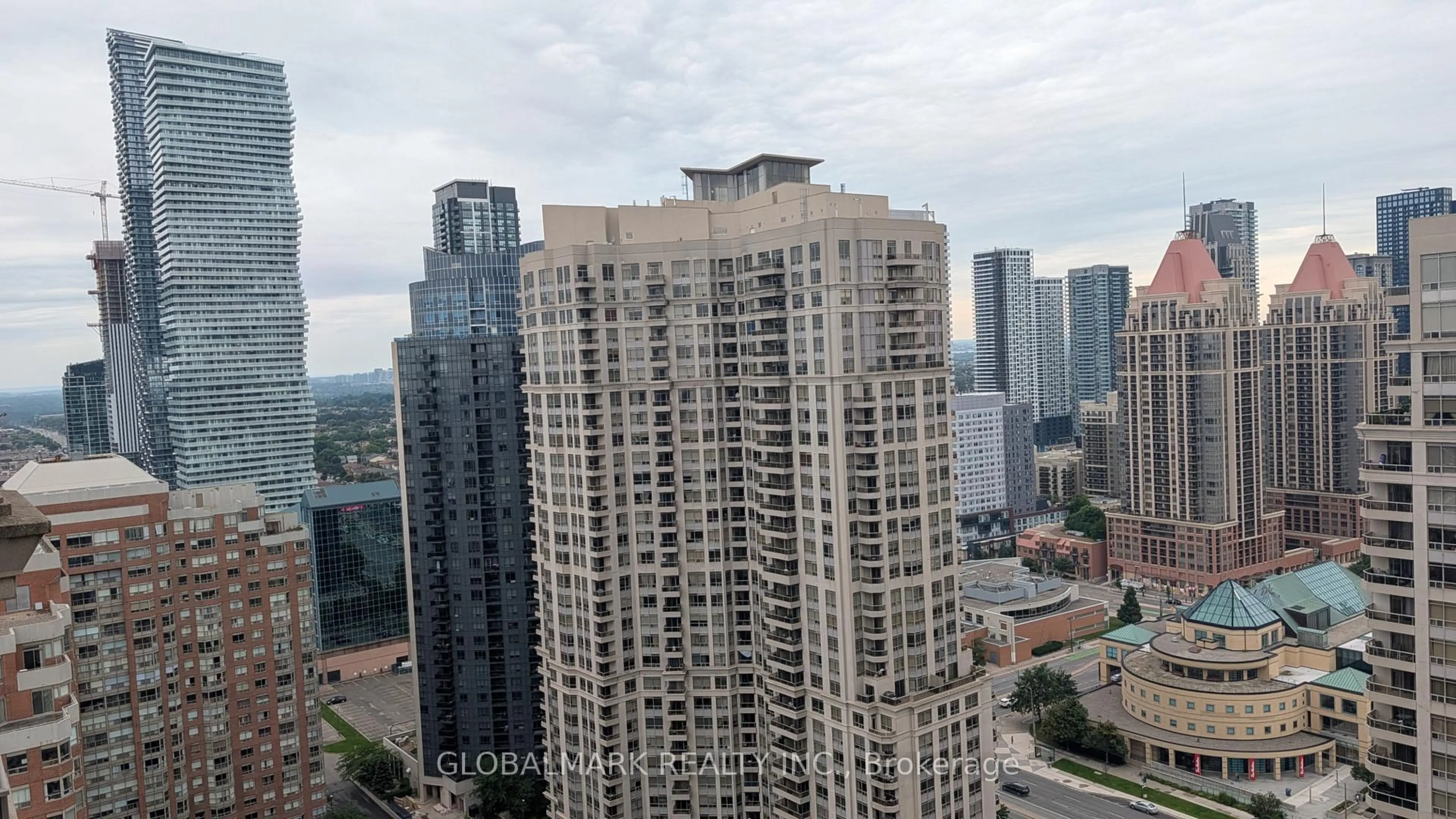 A pic from outside/outdoor area/front of a property/back of a property/a pic from drone, city buildings view from balcony for 3880 duke of york Blvd #Ph2, Mississauga Ontario L5B 4M7